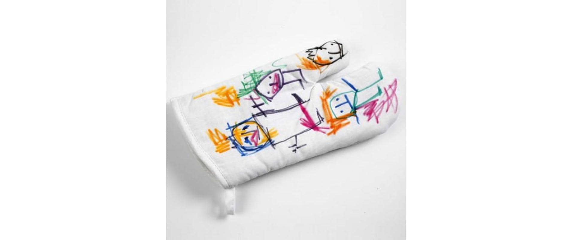 Creativ Company Küchenhandschuhe 18 × 28 cm, Baumwolle, Weiss, 2 Stk.