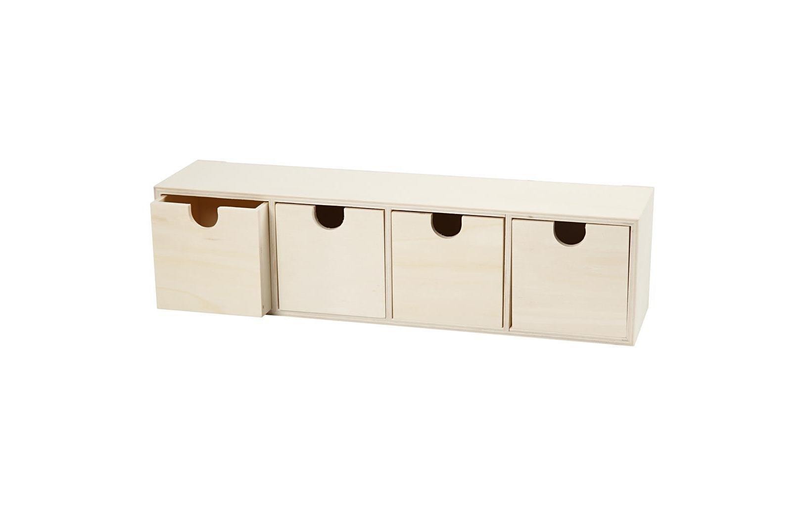 Creativ Company Schubladenturm 4 Schubladen – Braun – 347 × 92 × 72 mm