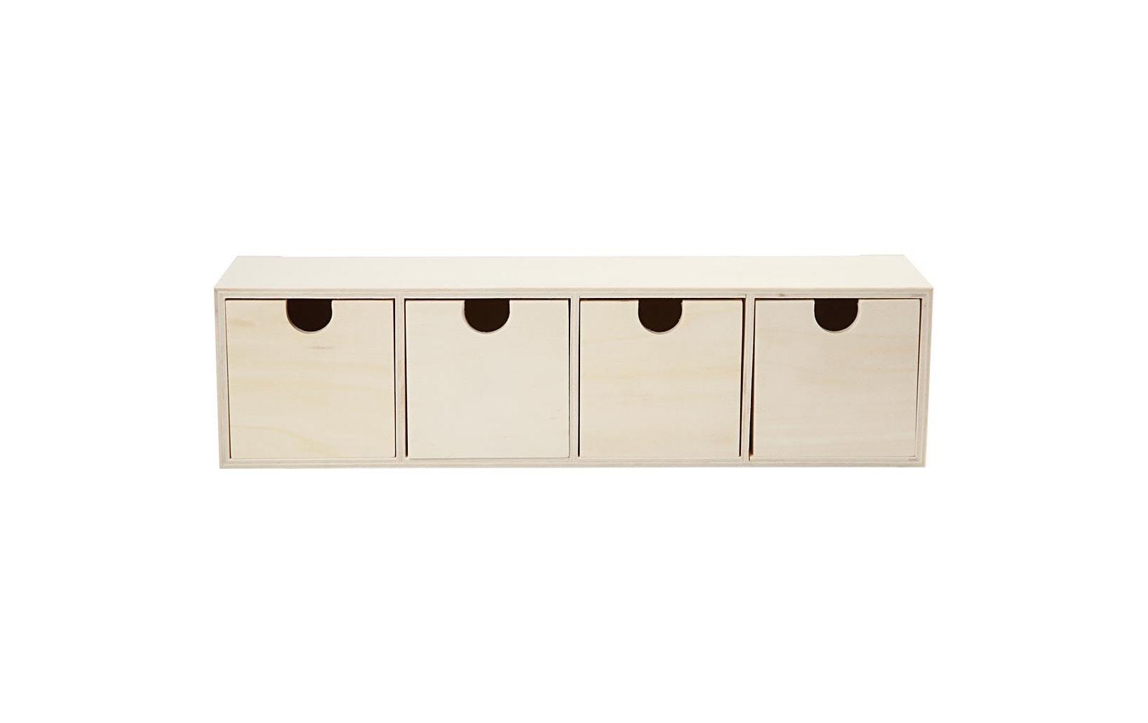 Creativ Company Schubladenturm 4 Schubladen – Braun – 347 × 92 × 72 mm