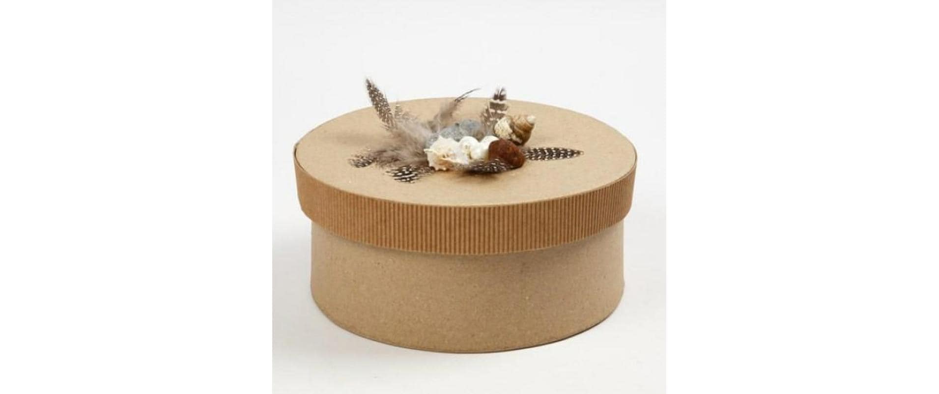 Creativ Company Geschenkbox rund Papier Cappuccino – Ø 355 × 190 mm – 5 Stk.