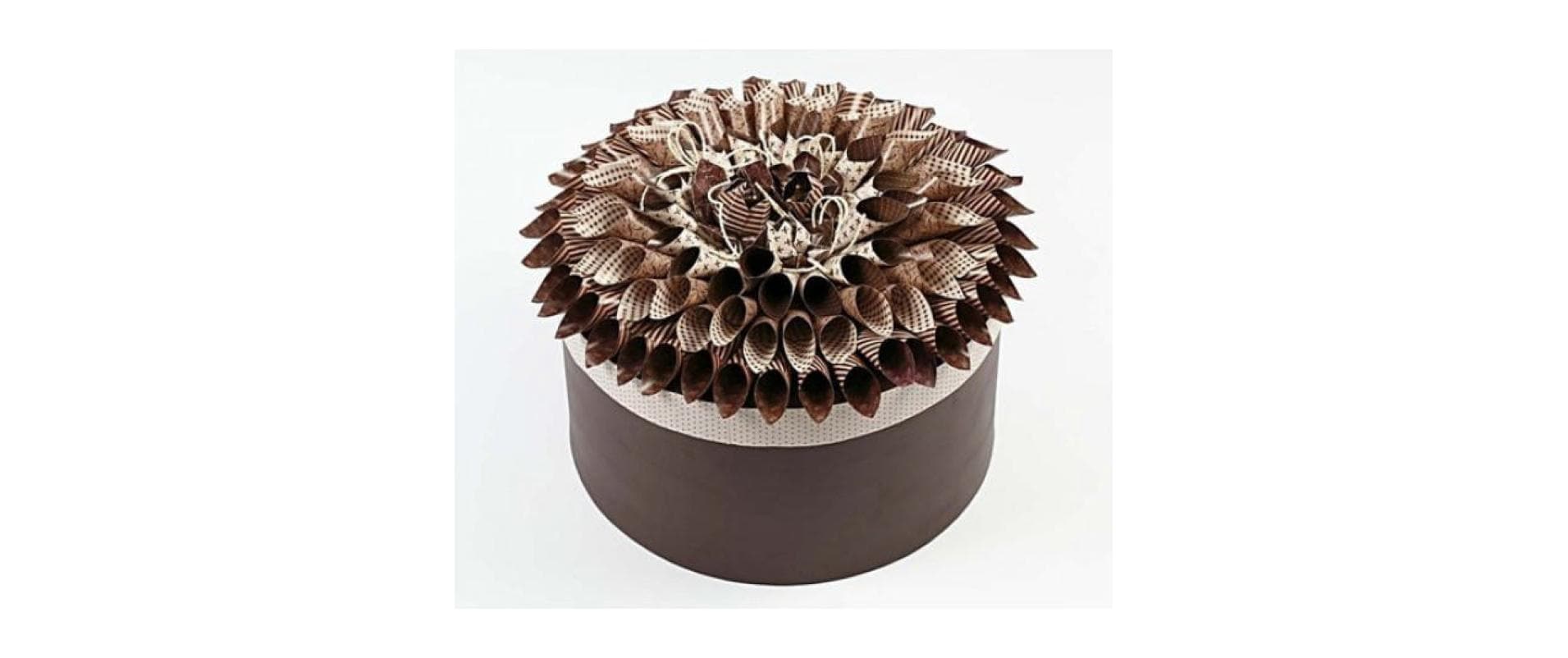 Creativ Company Geschenkbox rund Papier Cappuccino – Ø 355 × 190 mm – 5 Stk.