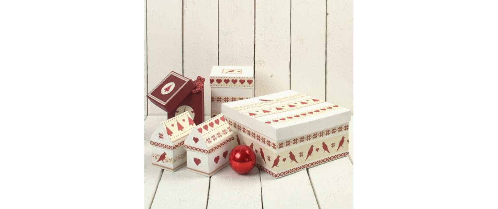 Creativ Company Aufbewahrungsbox, Karton, Cappuccino, 8,5 × 10,5 × 8,5 cm, 4 Stk., Hausform