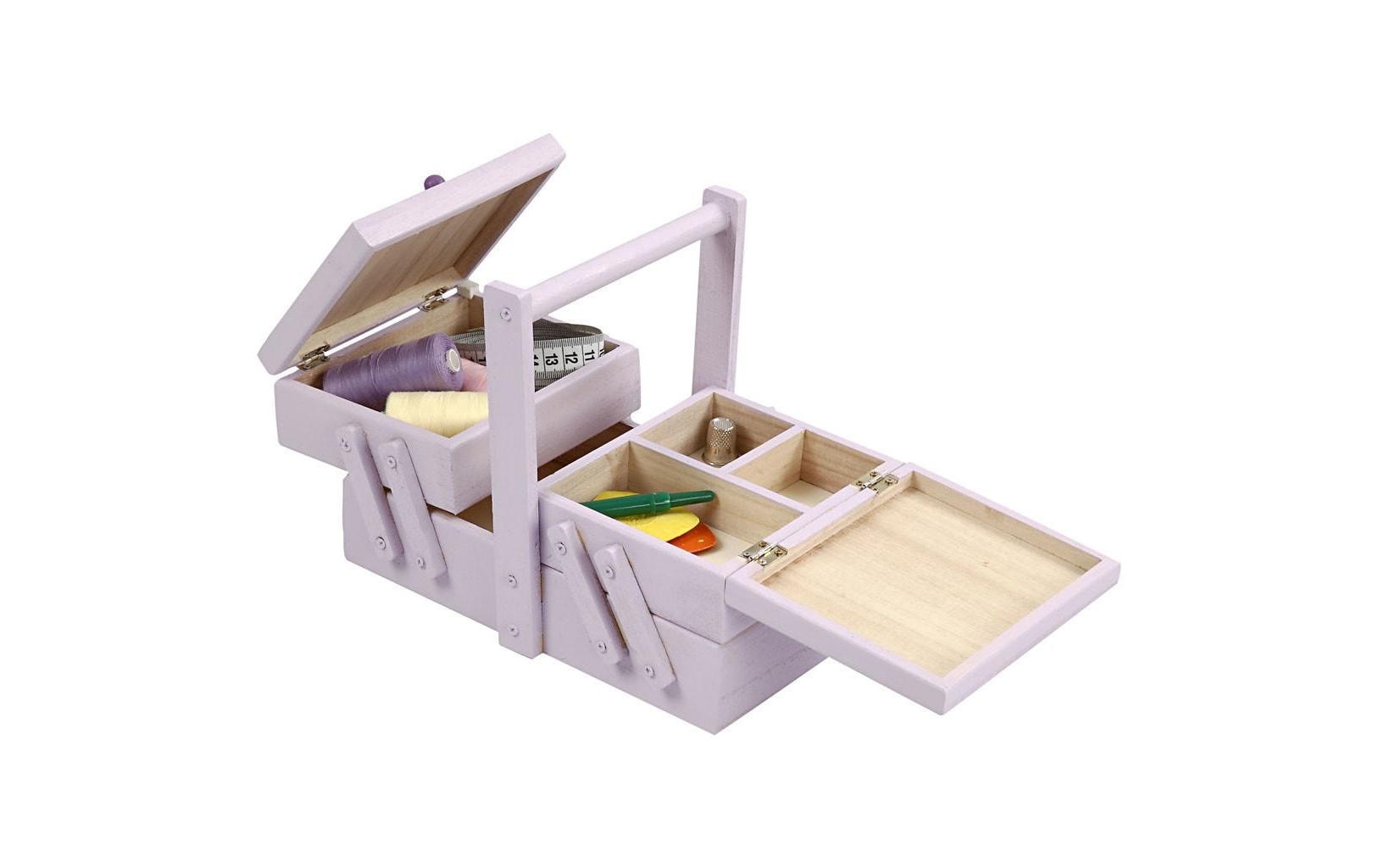 Creativ Company Nähkästchen 24 × 19 × 16,3 cm – Holz, Braun