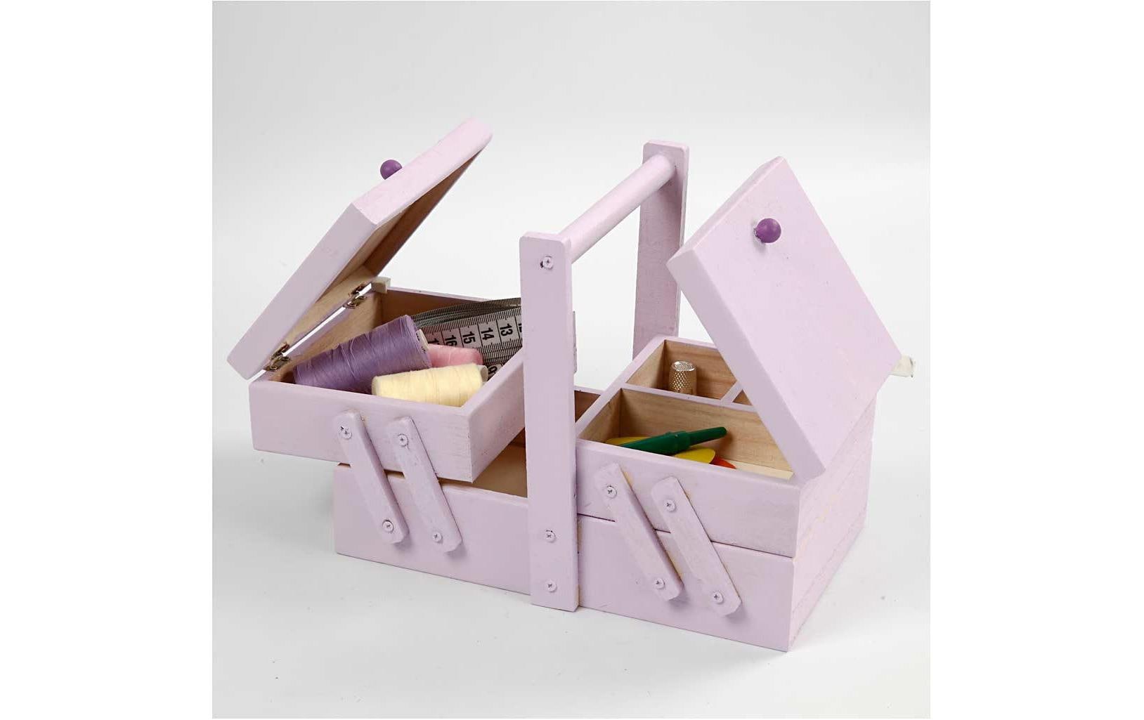 Creativ Company Nähkästchen 24 × 19 × 16,3 cm – Holz, Braun