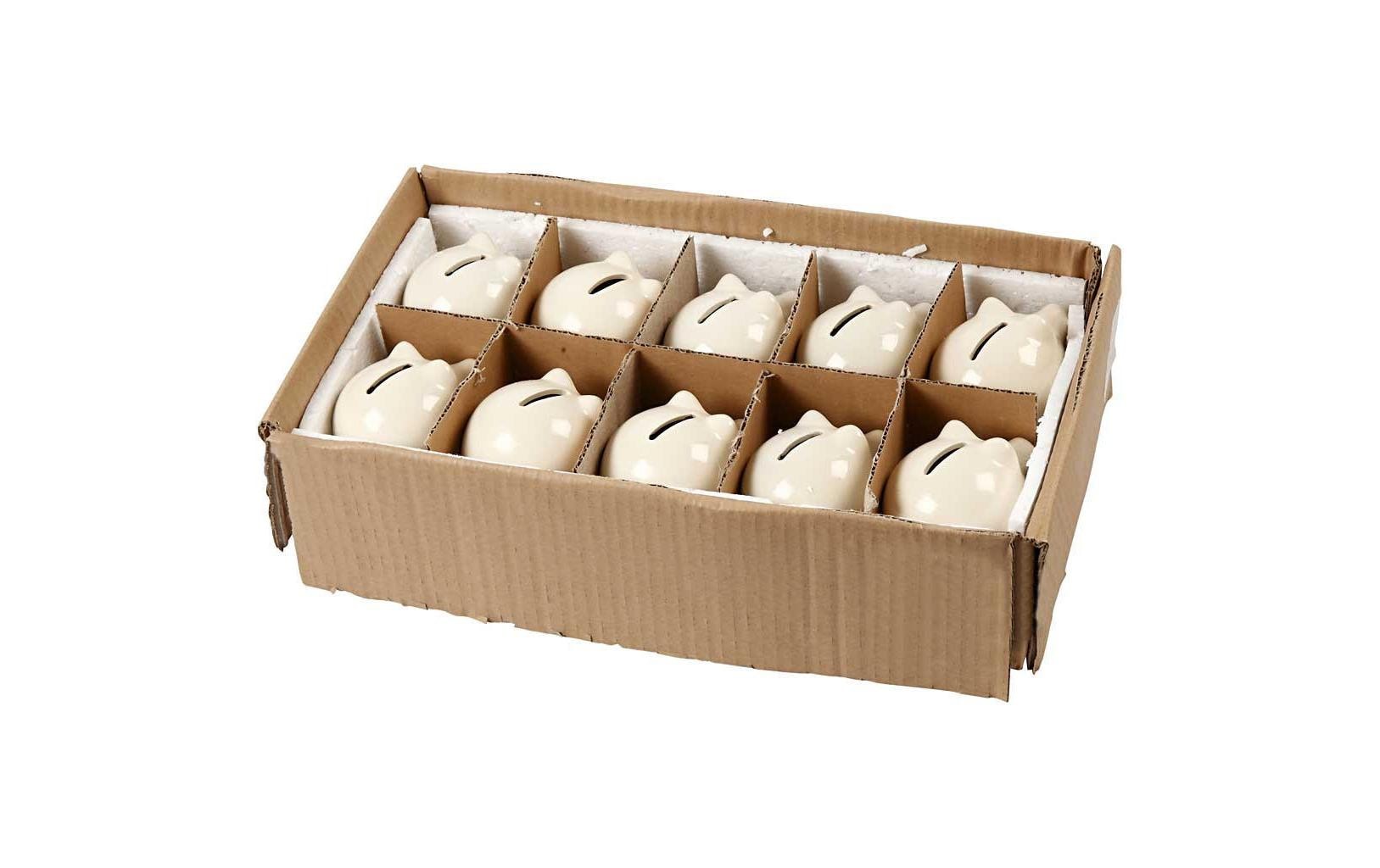 Creativ Company Spardose – Keramik, Weiss – 8,5 × 8 cm