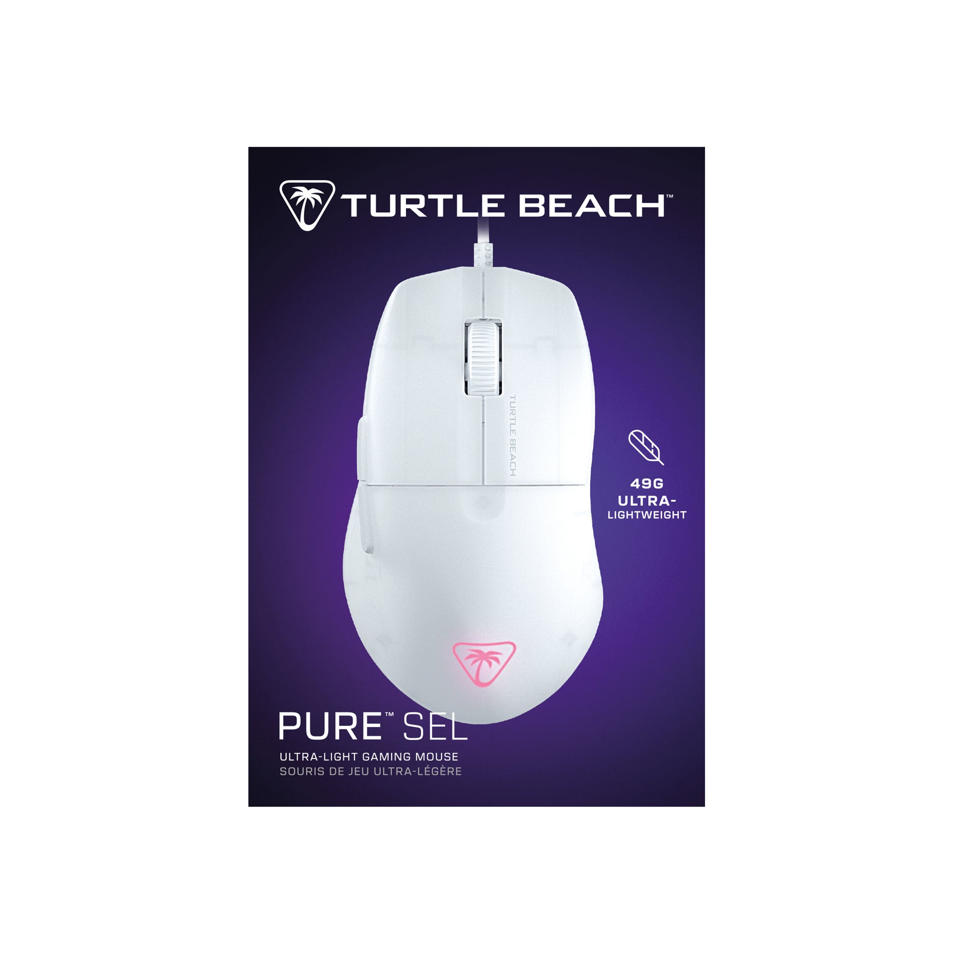 Turtle Beach Pure SEL White Maus – kabelgebunden, 8'000 dpi, 6 Tasten, für Rechtshänder, Beleuchtung, weiss