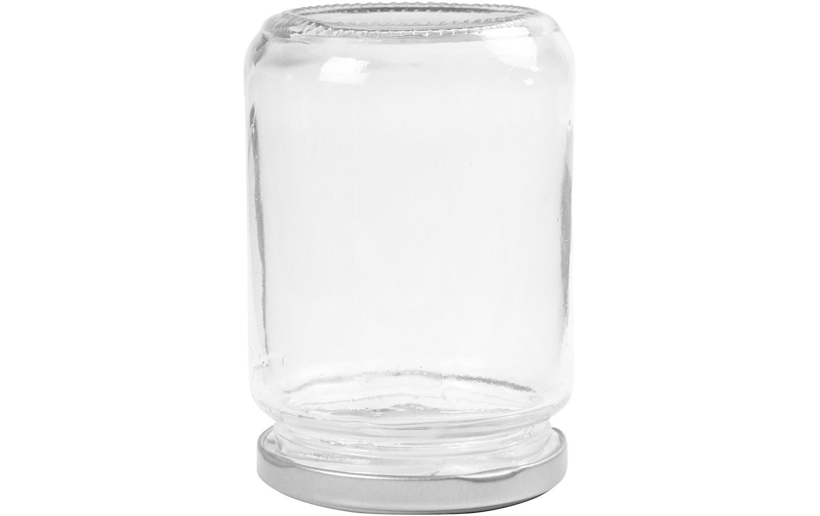 Creativ Company Glasbehälter – 6er Set, 370 ml, Ø 7,5 cm, Glas, Transparent, mit Edelstahl-Deckel