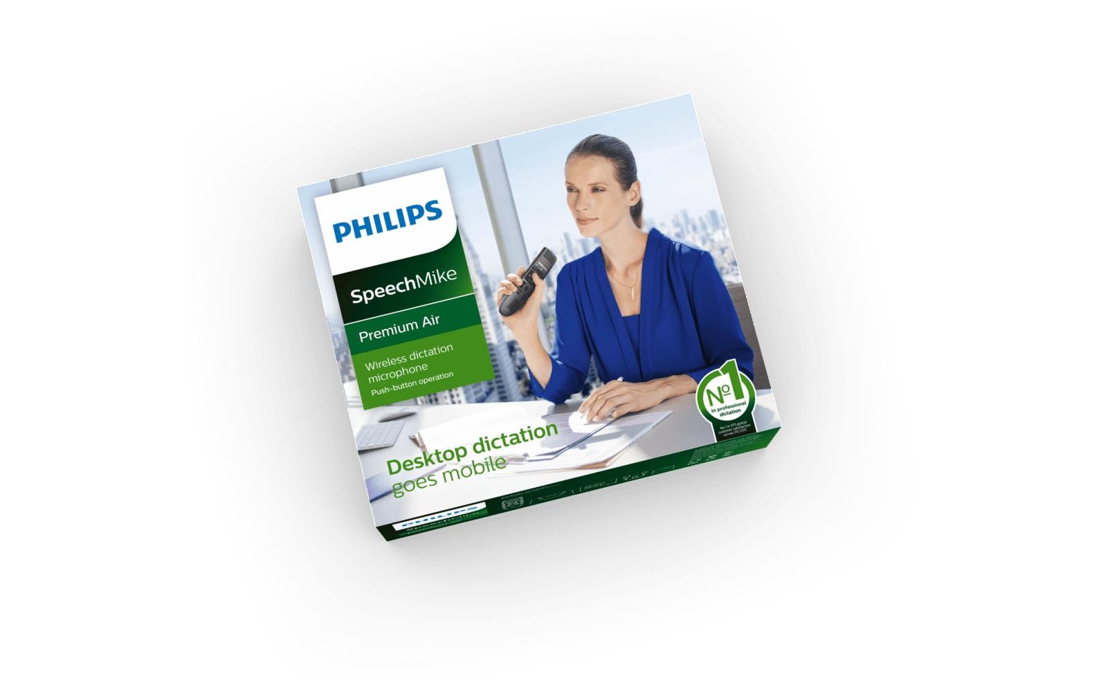 Philips SpeechMike Premium Air SMP4000 – Diktiergerät, USB, für ACC4000 Dockingstation, schwarz