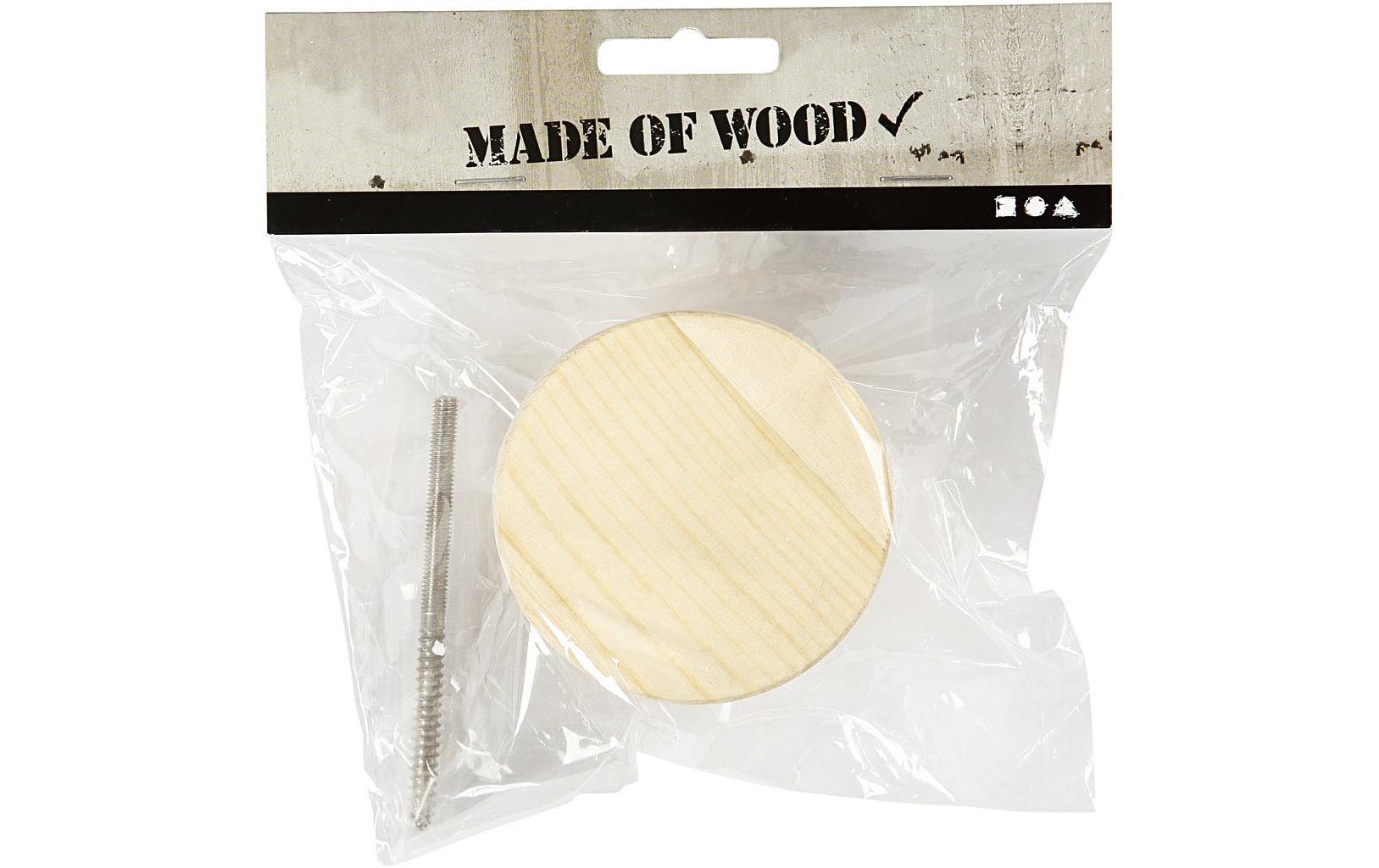 Creativ Company Haken – Holz (Kiefer) – Braun – Ø 70 × H 70 mm
