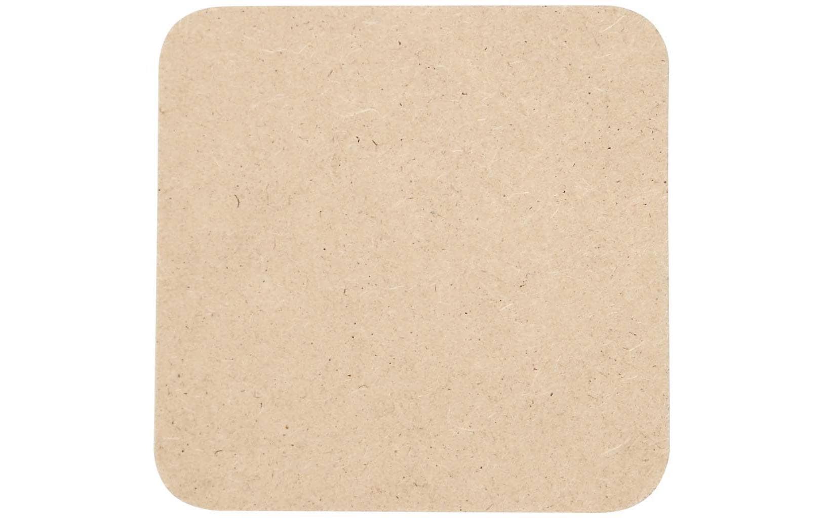 Creativ Company Untersetzer – 6er Set, 10 × 10 × 0,3 cm, Holz, Braun