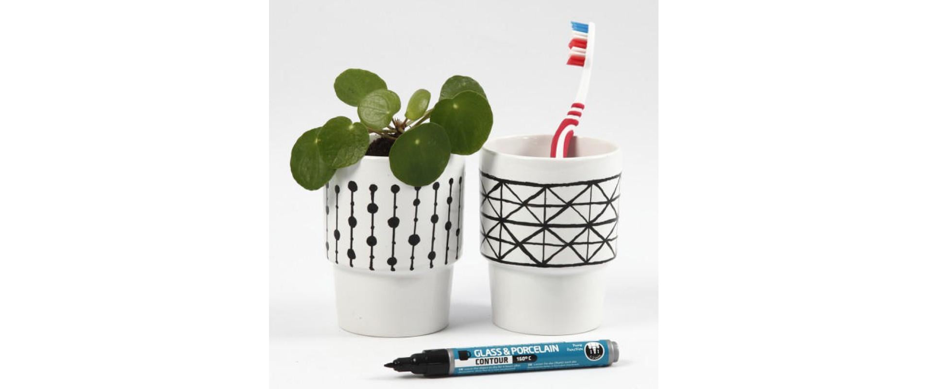 Creativ Company Becher – Ø 8,5 cm, H 11,0 cm, Porzellan, Weiss