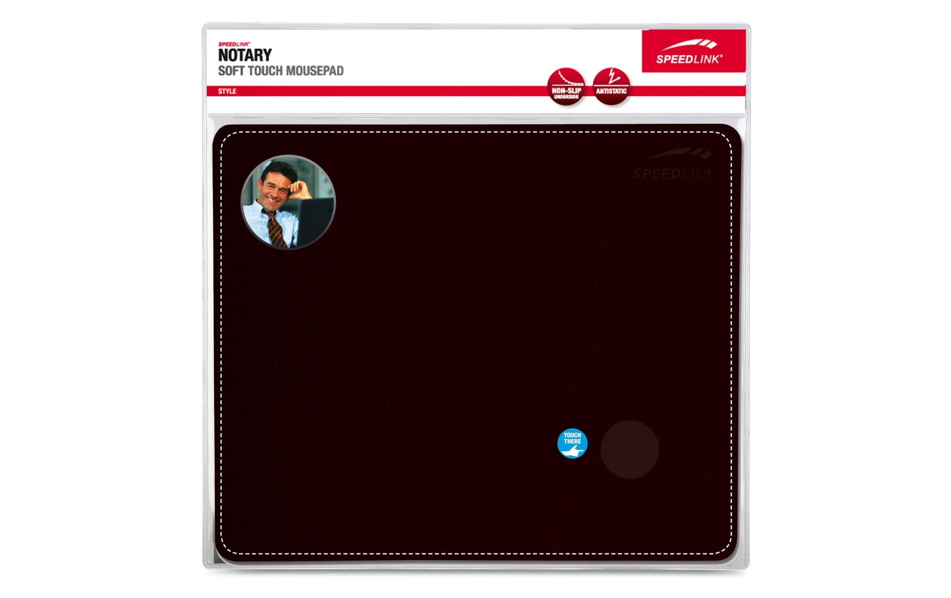 SPEEDLINK NOTARY Soft Touch SL-6243-LBK – Mauspad – 230 × 190 mm, Lederoptik, Schwarz