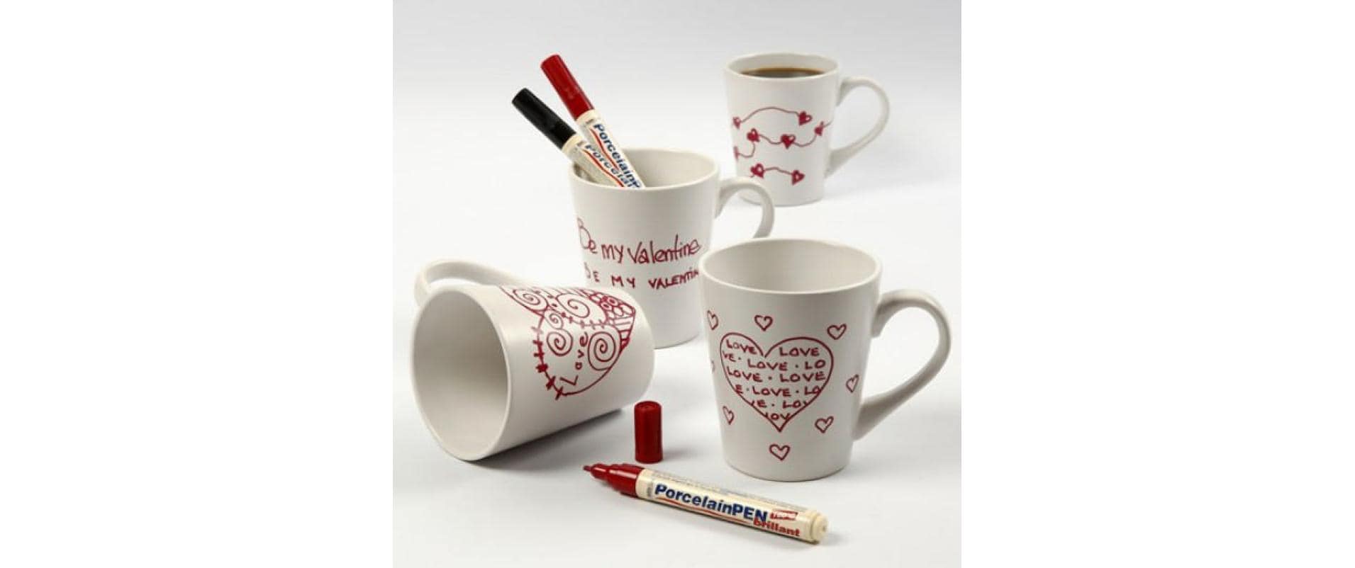 Creativ Company Tasse – Ø 8,0 cm, H 10,0 cm, Porzellan, Weiss, mit Henkel