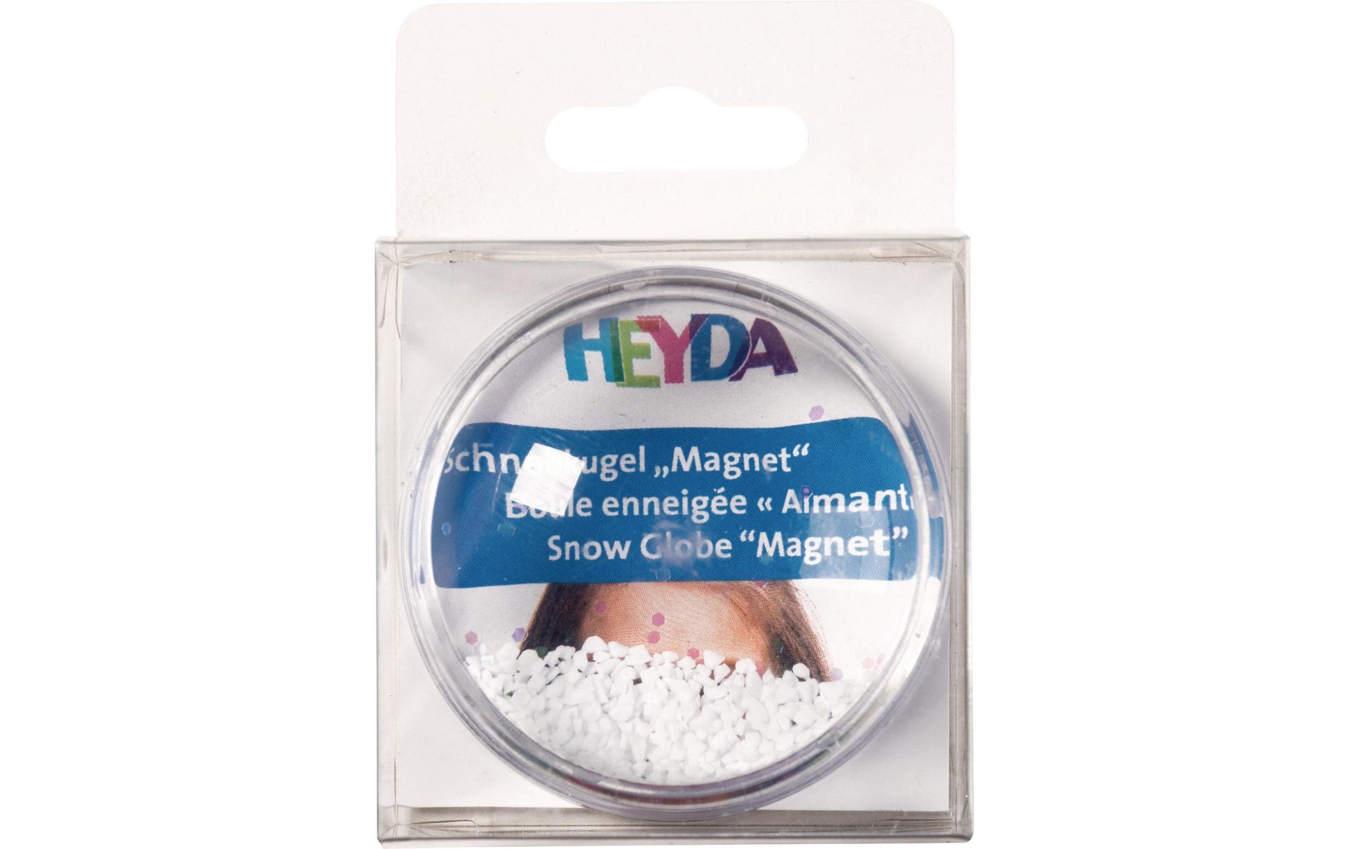 Heyda Schneekugel – 5 cm – Acryl, transparent, mit Magnet