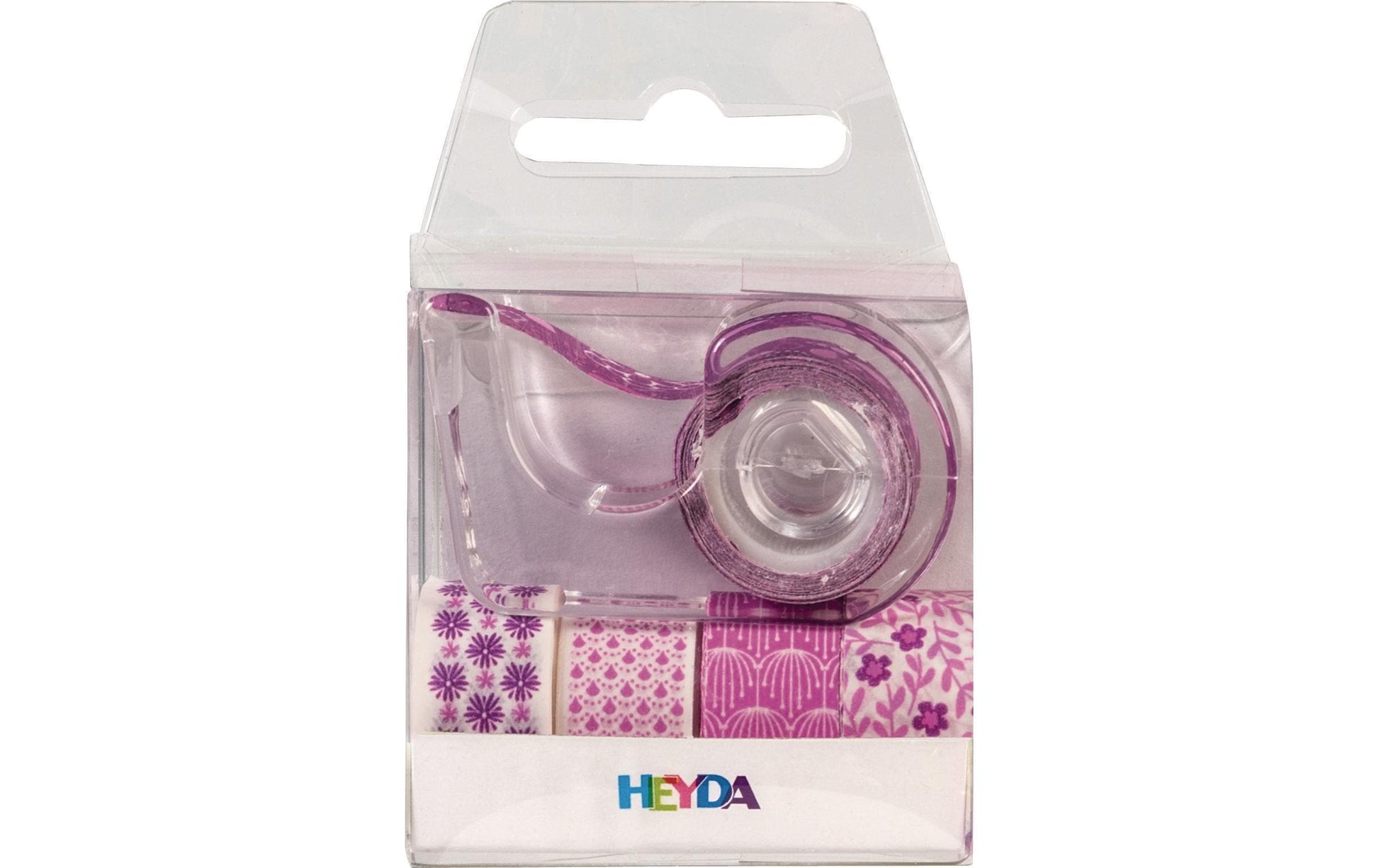 HEYDA Washi Tape, Blumen Mini, 12 mm × 3 m, Set mit 5 Rollen, Pink