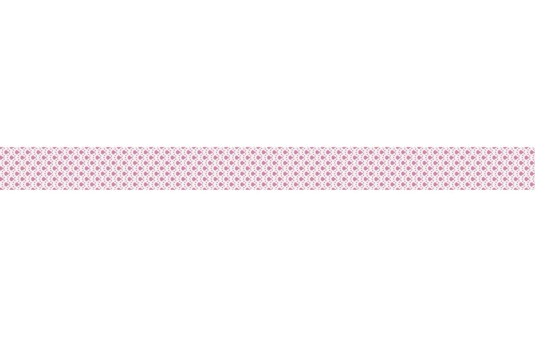 HEYDA Washi Tape, Blumen Mini, 12 mm × 3 m, Set mit 5 Rollen, Pink