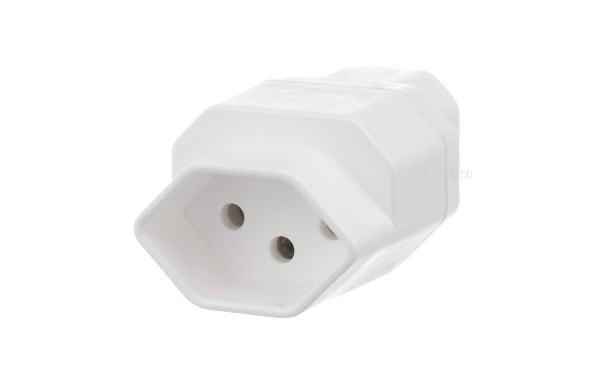 Steffen Umwandlungsstecker IEC 320 C14 zu T13 – 3-polig, 1× Fassung, Weiss