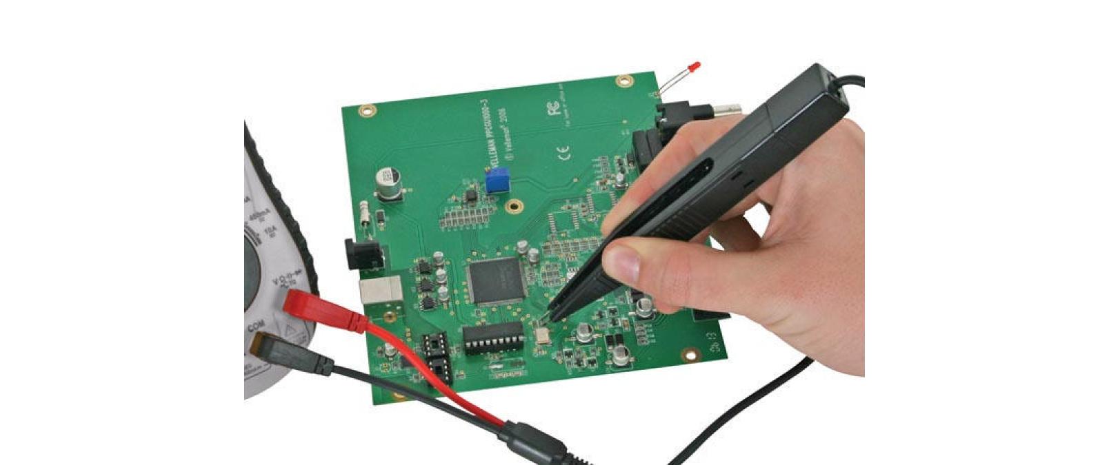 Velleman TLM12 – Testpinzette für SMD – Bananenstecker, 400 mm, max. 24 V/1 A, Schwarz