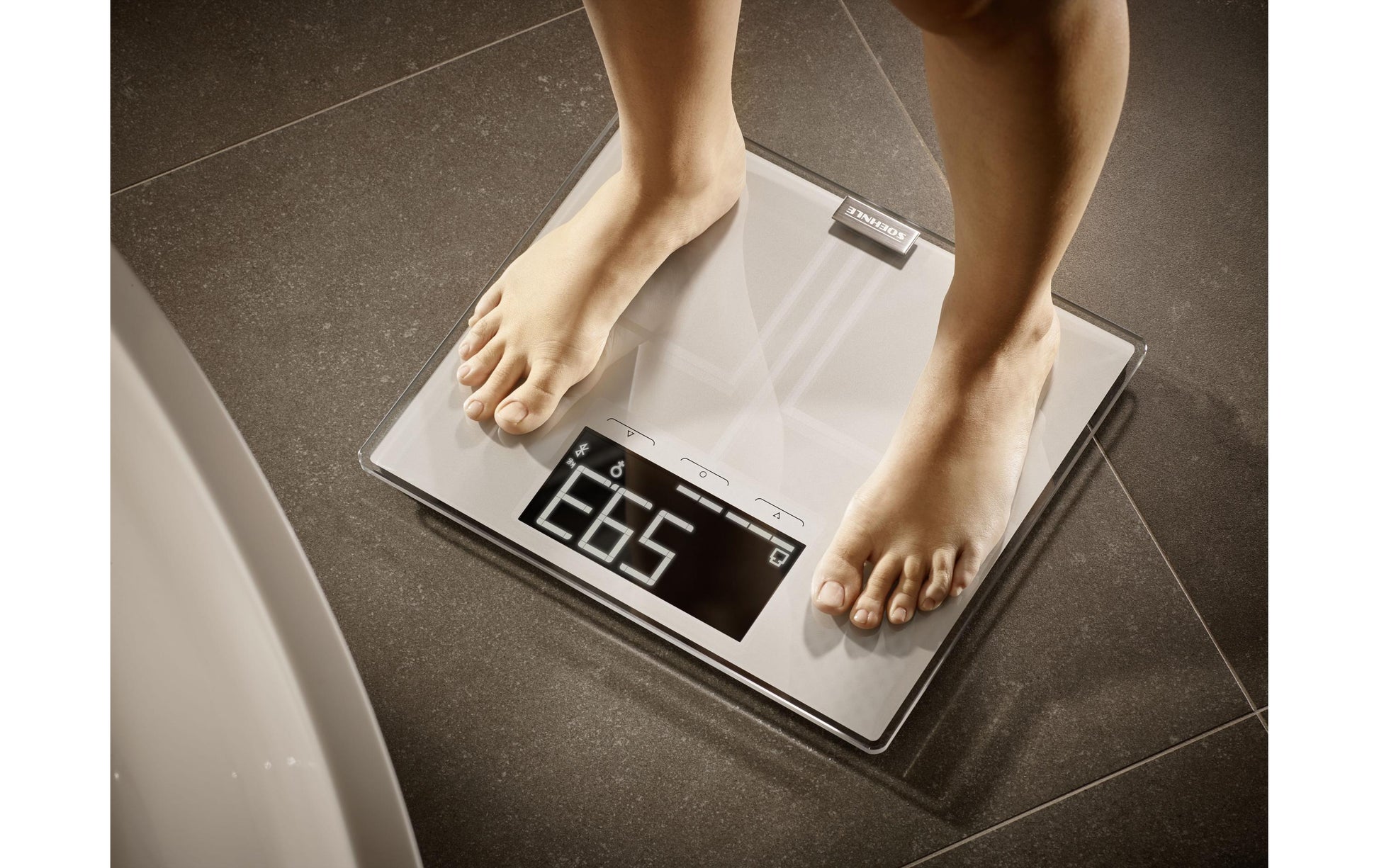 Soehnle Digitale Personenwaage Shape Sense 200 – Bluetooth 4.0, App-kompatibel – 200 kg – Grau