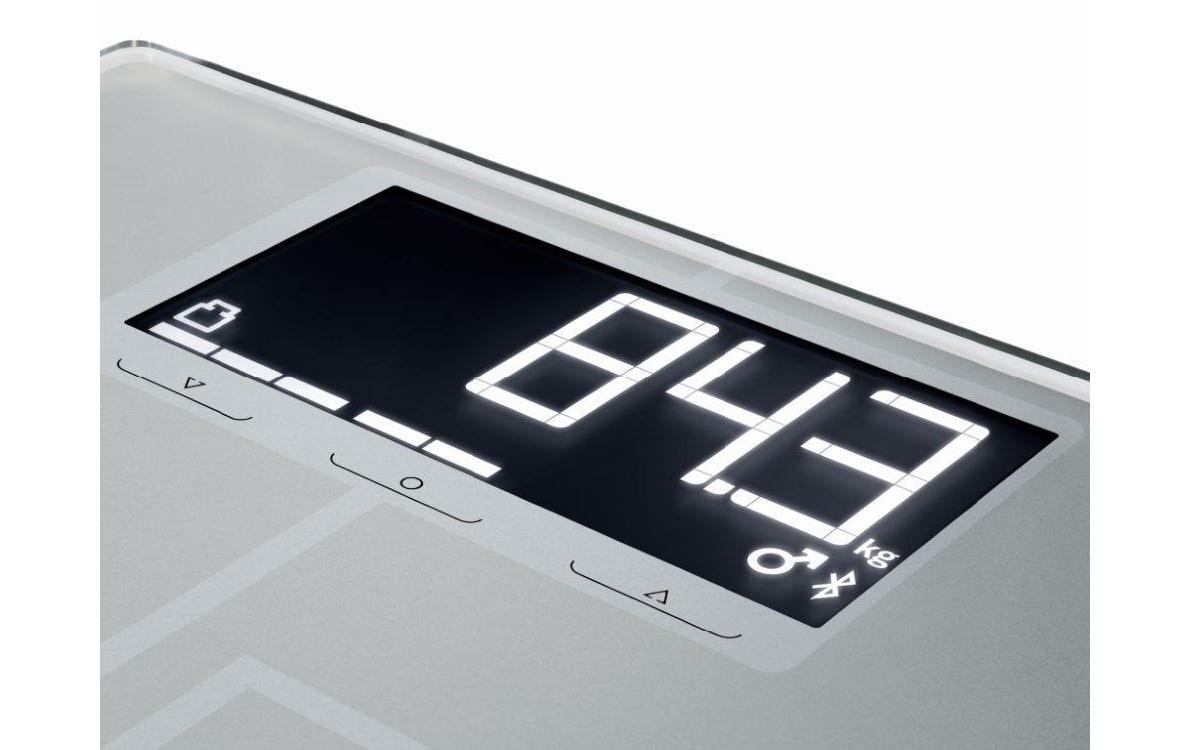Soehnle Digitale Personenwaage Shape Sense 200 – Bluetooth 4.0, App-kompatibel – 200 kg – Grau