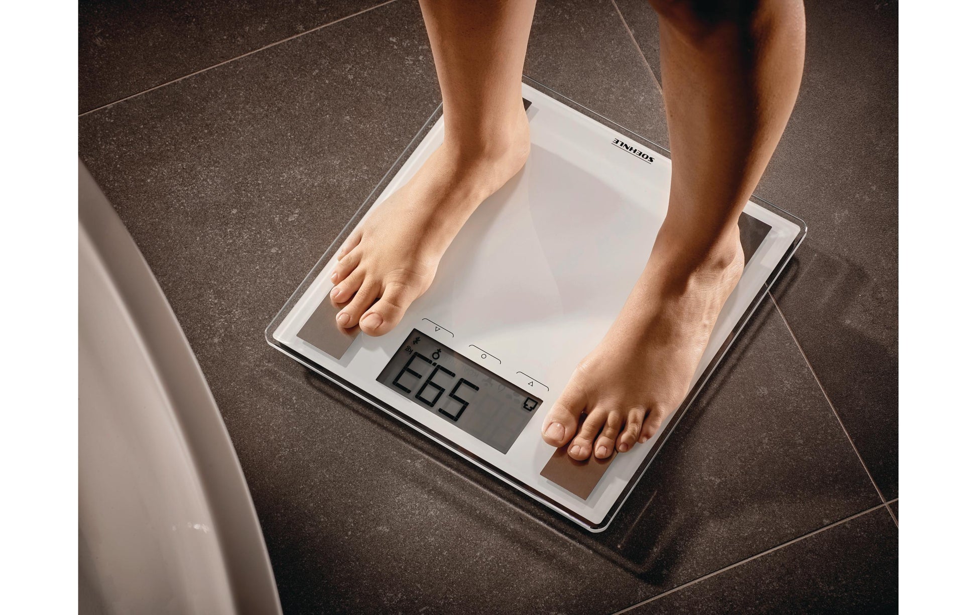 Soehnle Paketwaage Shape Sense Connect 100 – Tragkraft 180 kg, Teilung 100 g, Wiegefläche 35,5 × 36 cm