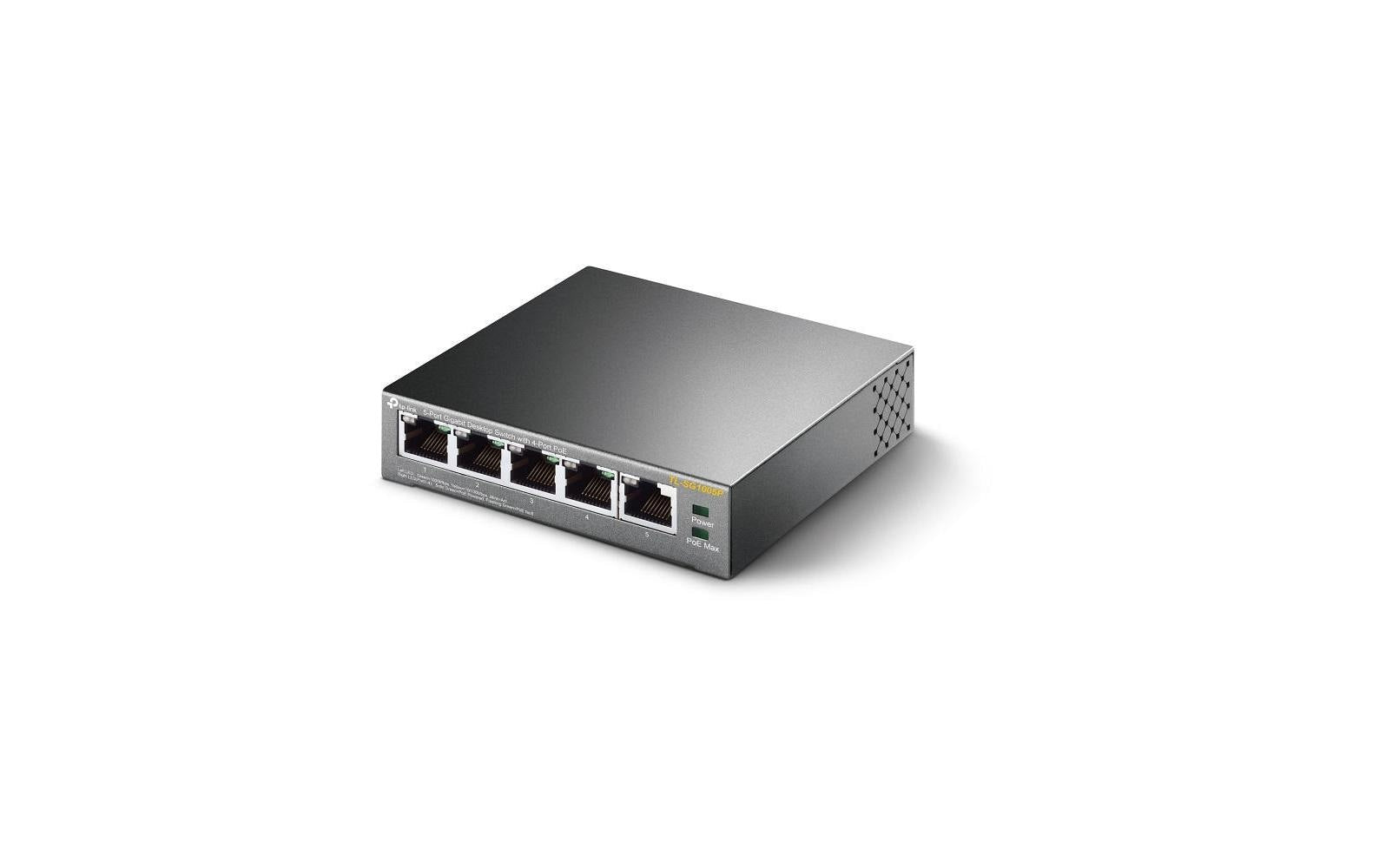 TP-Link TL-SG1005P – Unmanaged Switch – 5× 1G (4× PoE), PoE Budget 56 W, Desktop