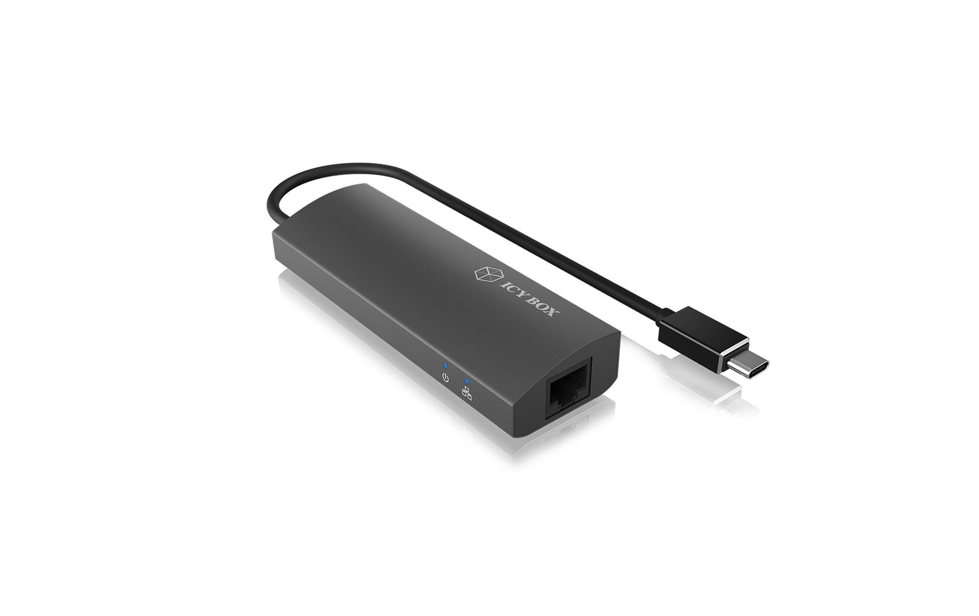 ICY BOX IB-HUB1406-C USB-Hub – USB-C, 3× USB-A, GbE, für Windows/Mac