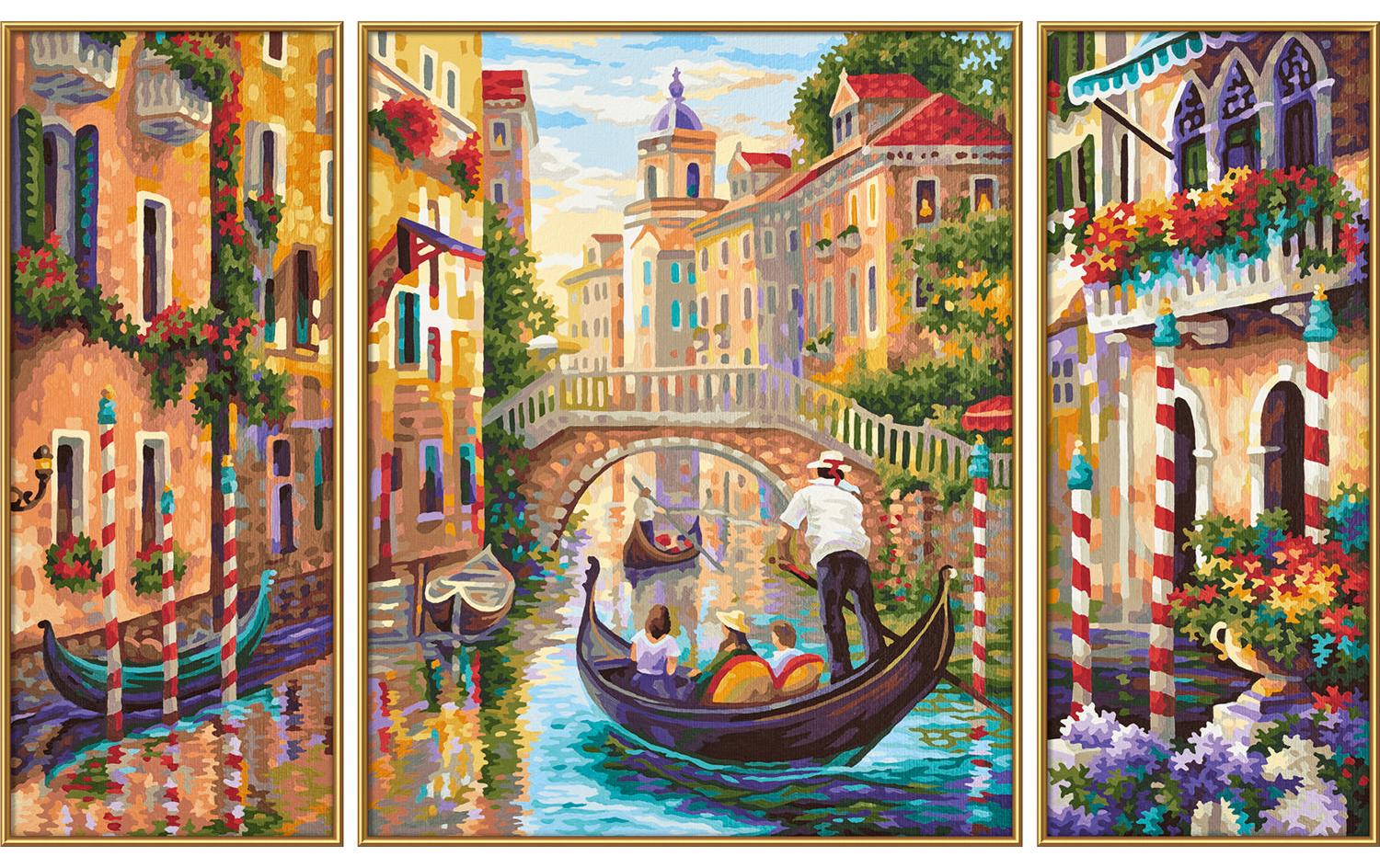 Schipper Malen-nach-Zahlen-Set Venedig – 3-teilig (Mittel 40 × 50 cm, Seiten 20 × 50 cm) – ab 8 Jahren