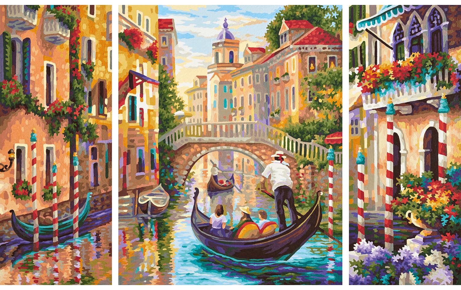 Schipper Malen-nach-Zahlen-Set Venedig – 3-teilig (Mittel 40 × 50 cm, Seiten 20 × 50 cm) – ab 8 Jahren