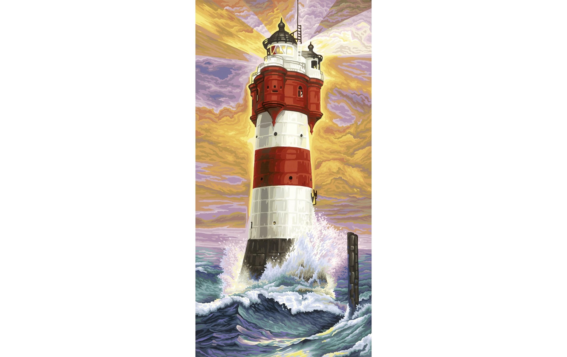 Schipper Malen-nach-Zahlen-Set – Leuchtturm Roter Sand – 40 × 80 cm – ab 8 Jahren