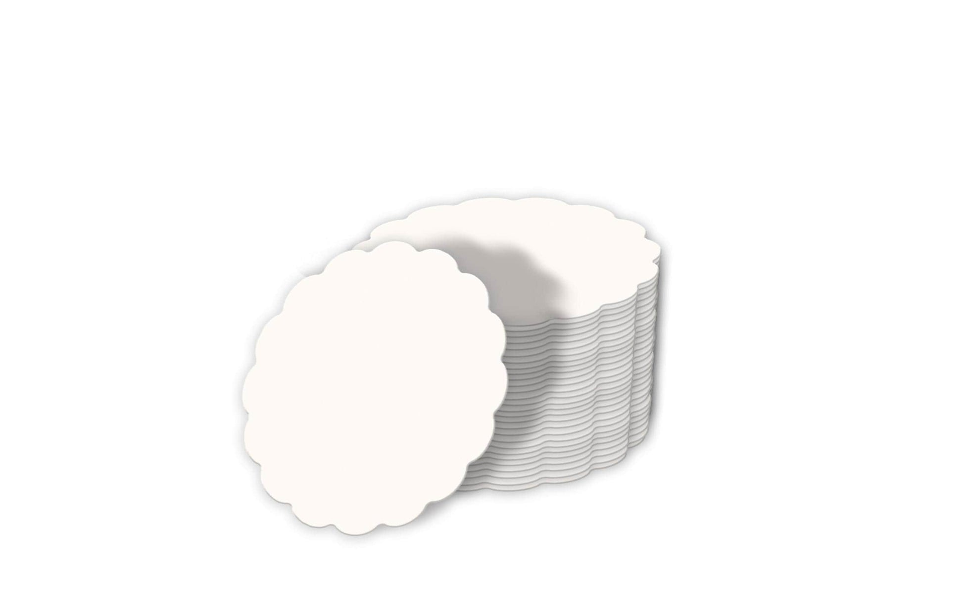 URSUS Papp-Bierdeckel Blume – Weiss – Ø 10 cm – Karton – 100 Stk – unbedruckt