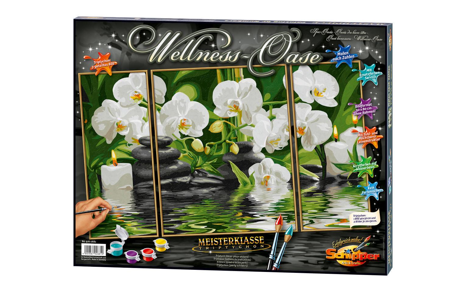 Schipper Wellness-Oase – Malen-nach-Zahlen-Set – Wasser – 3-teilig, 40 × 50 cm + 2 × 20 × 50 cm – ab 8 Jahren