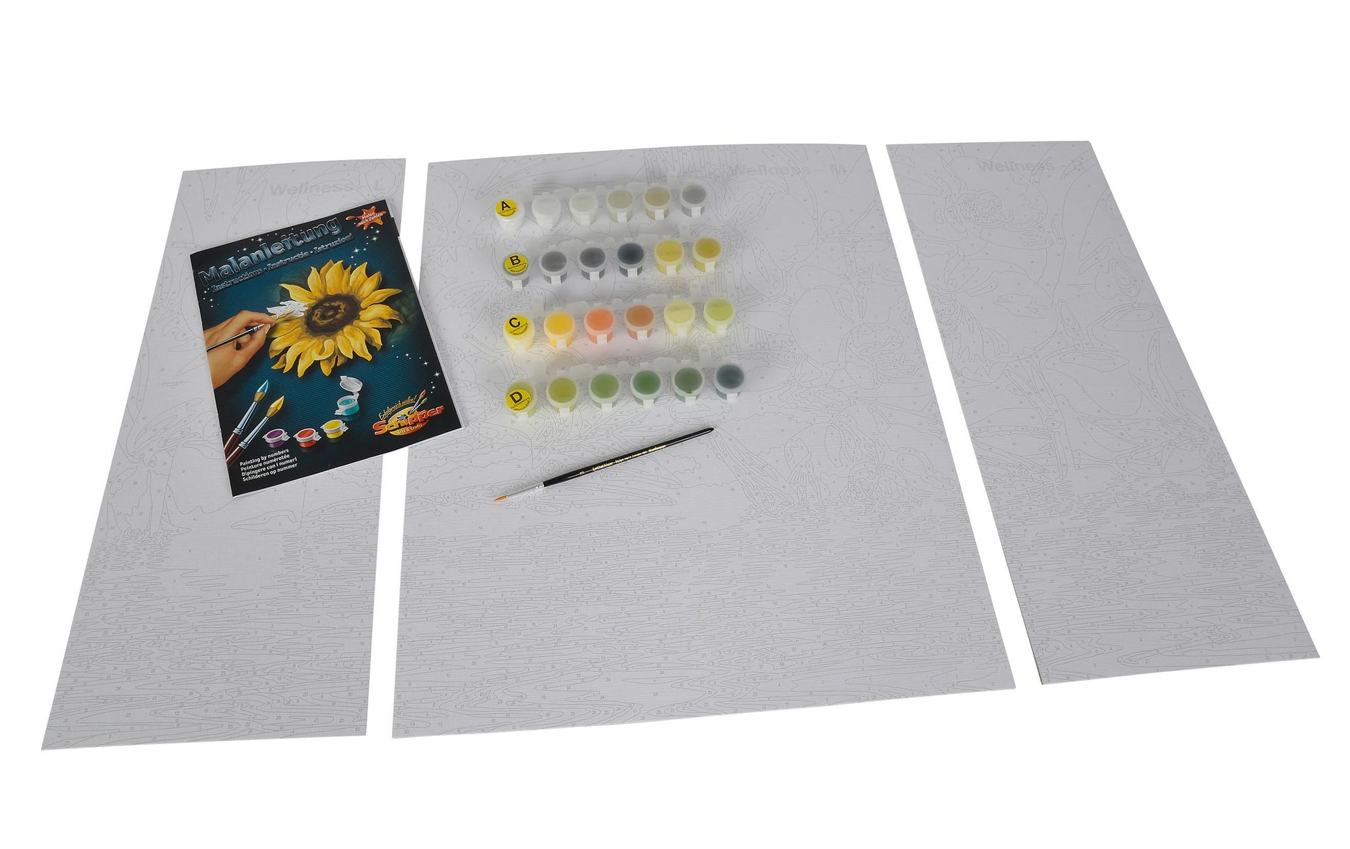 Schipper Wellness-Oase – Malen-nach-Zahlen-Set – Wasser – 3-teilig, 40 × 50 cm + 2 × 20 × 50 cm – ab 8 Jahren
