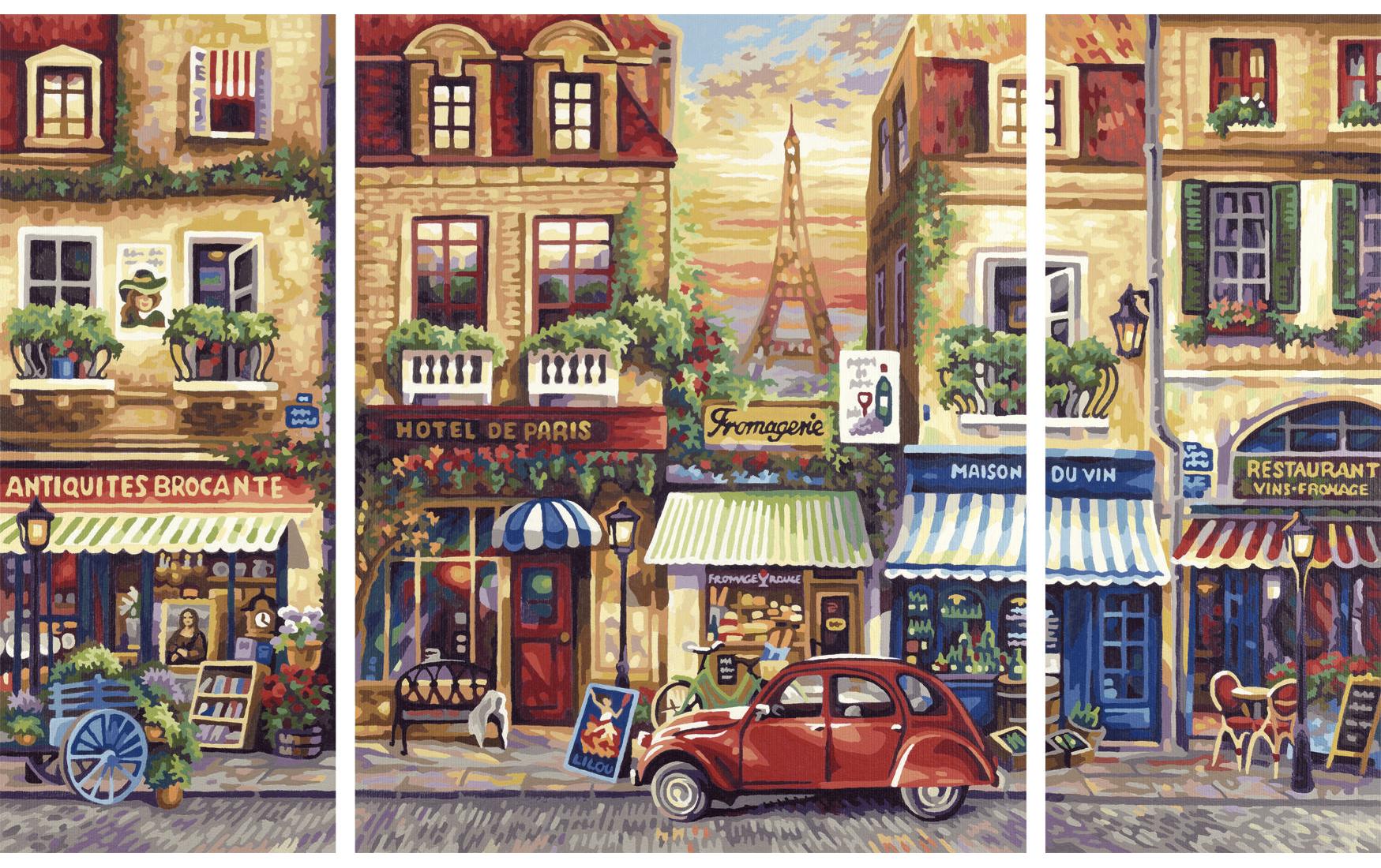 Schipper Paris Nostalgie – Malen-nach-Zahlen-Set – 3-teilig, 40 × 50 cm + 2 × 20 × 50 cm – ab 8 Jahren