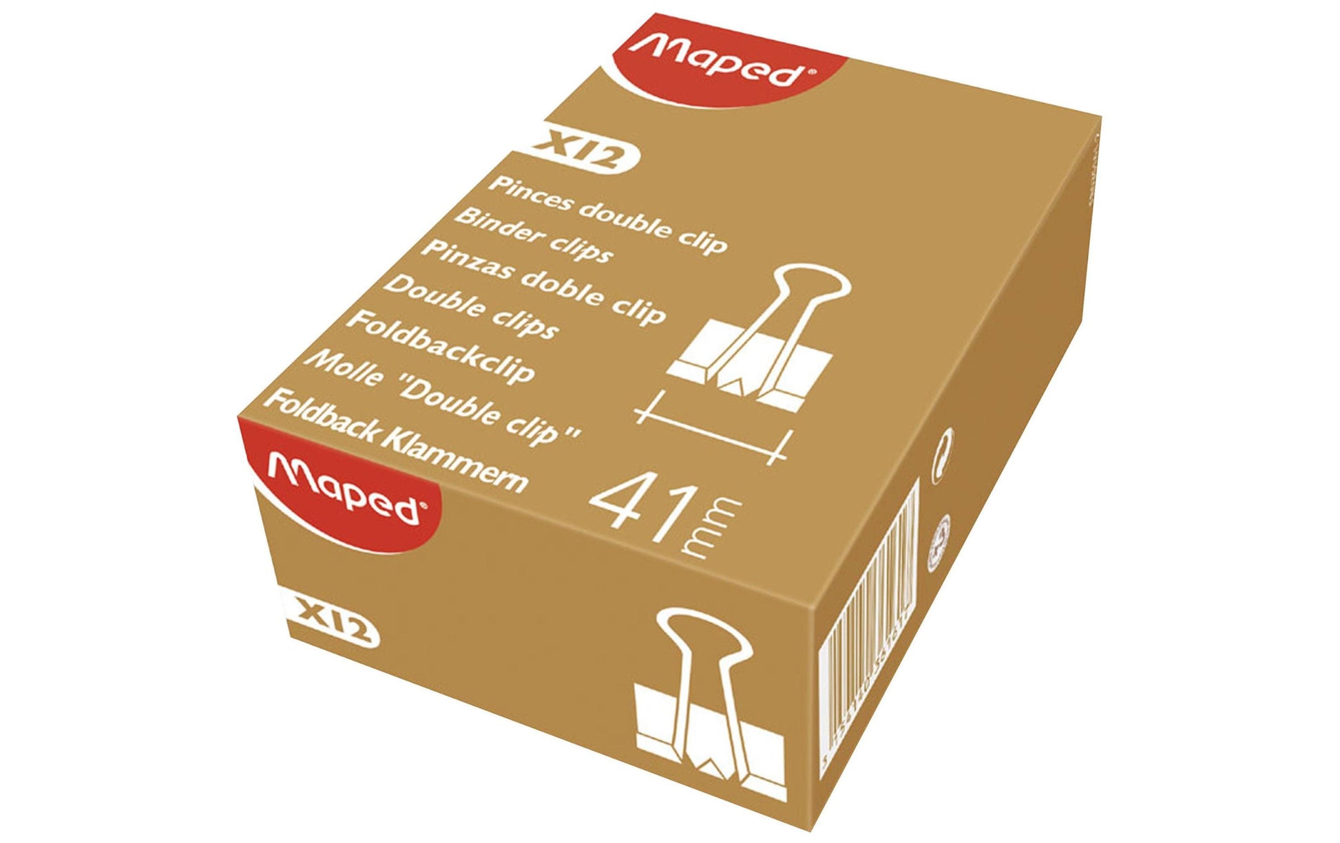 Maped Foldback-Klammern 41 mm – schwarz, 12 Stk.