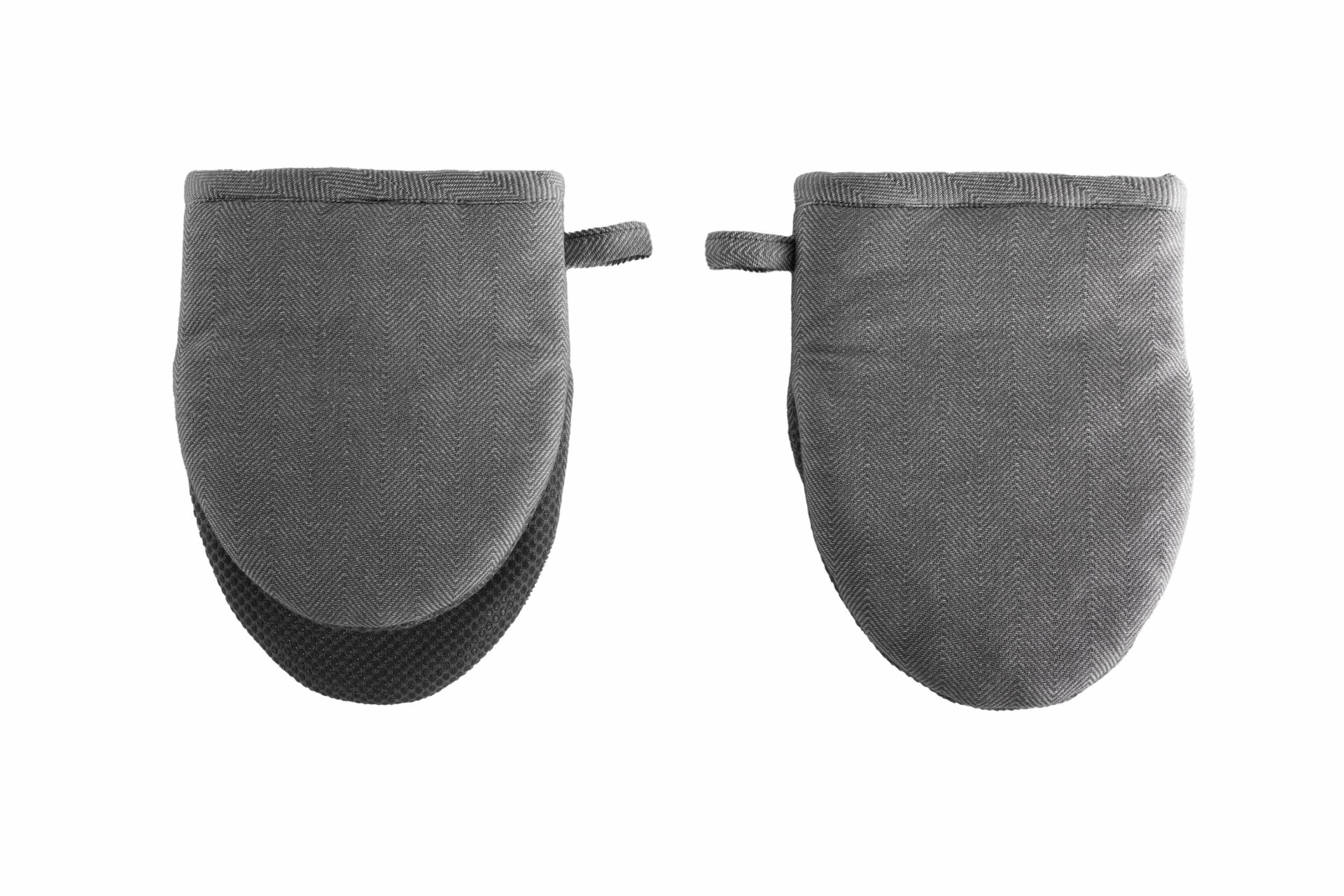 Tiseco Ofenhandschuhe 14 × 20 cm, Baumwolle, rutschfest, schwarz, 2 Stk.