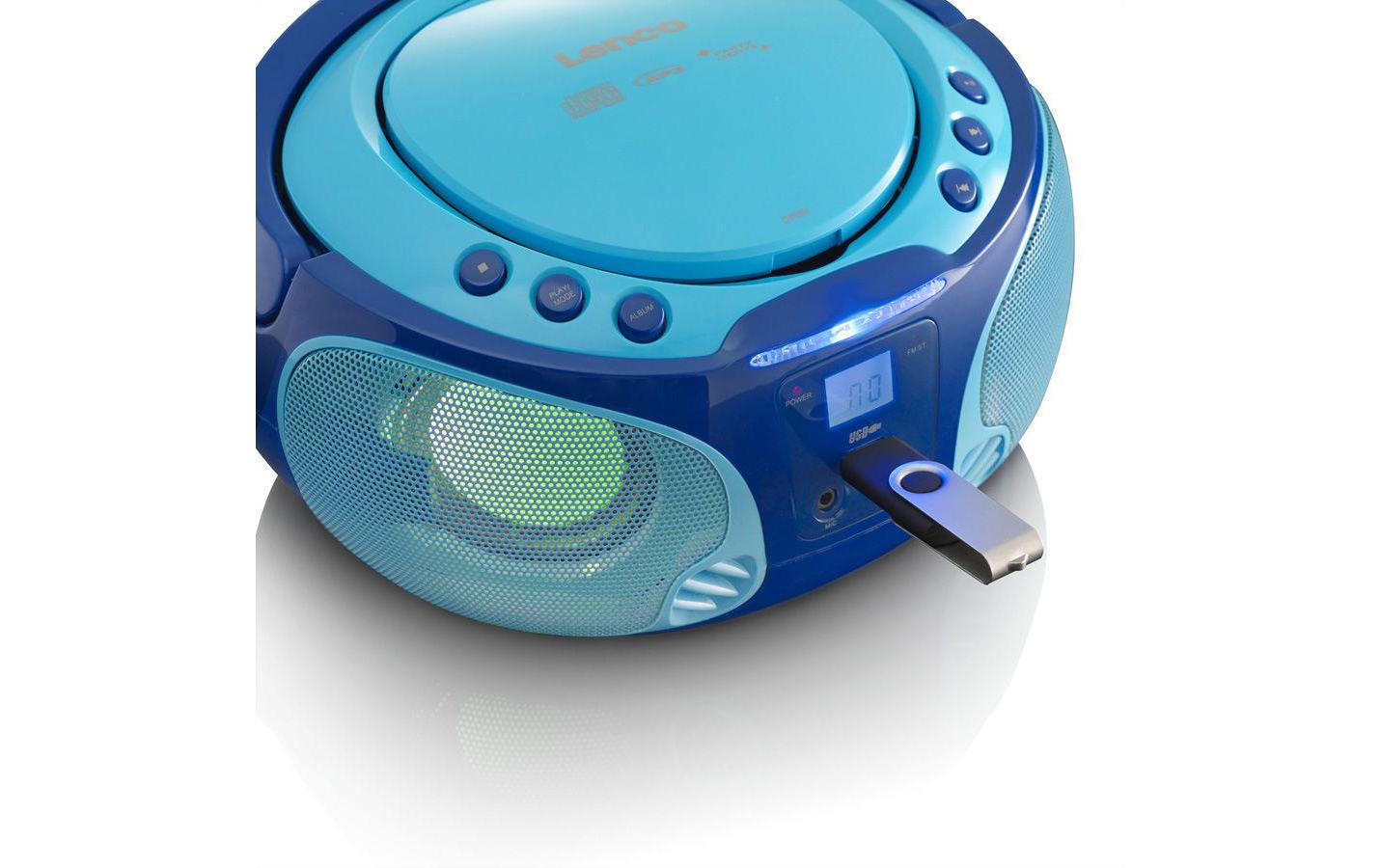 Lenco SCD-650 – CD-Player – Portabel – UKW, USB, Akkubetrieb, mit Lautsprecher – Blau
