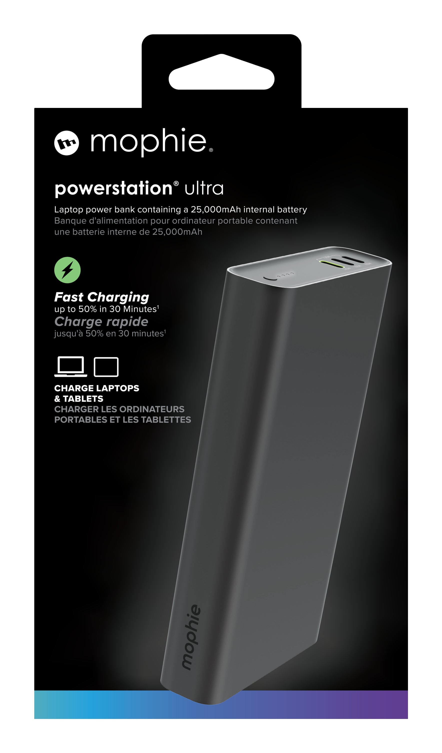 Mophie – Powerbank 25000 mAh, Schwarz