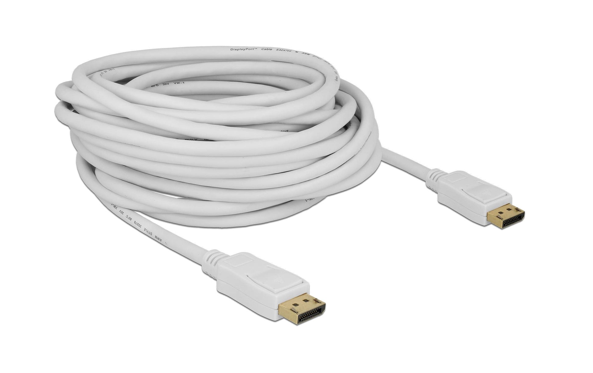 DeLOCK DisplayPort Kabel DP 1.2 4K 60 Hz – 10 m – Weiss