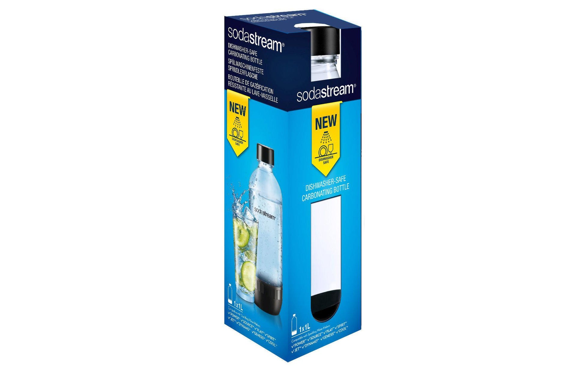 SodaStream Karbonisiererflasche – 1 l – für alle Geräte (ausser Duo, Crystal, Penguin)