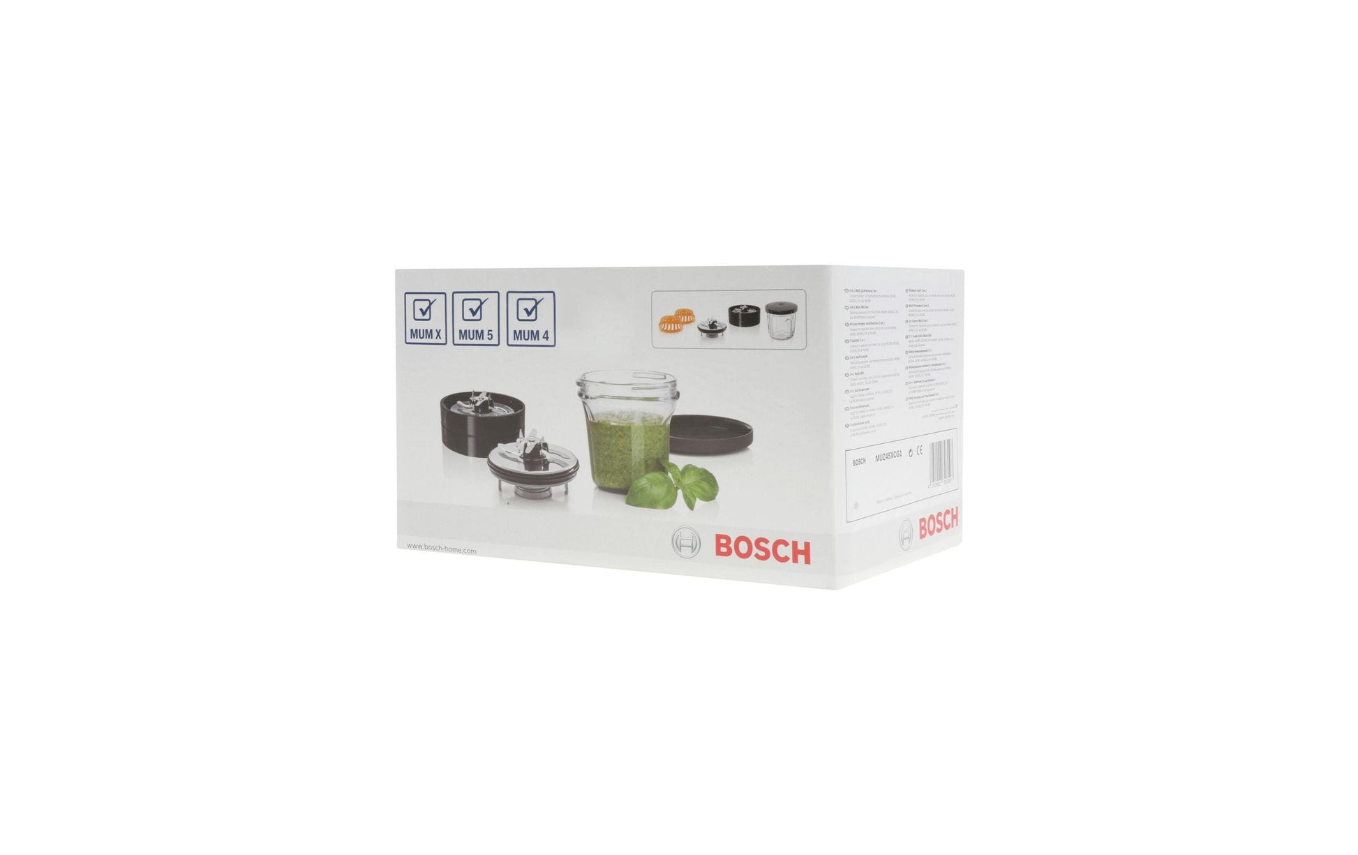 Bosch Glasbehälter, 14,5 × 16,5 × 25,5 cm, Edelstahl – für MUM4, MUM5, MUMX, MUZ45XCG1