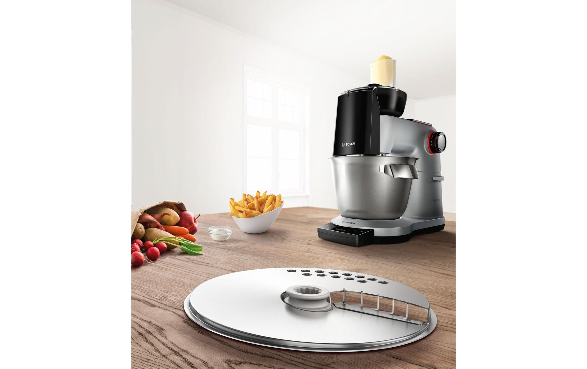 Bosch Pommes-Frites-Scheibe, 16,6 × 22,8 × 2,8 cm, Edelstahl – für Bosch Modellreihe OptiMUM, MUZ9PS1