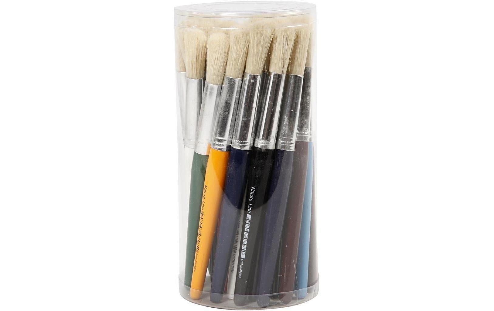 Creativ Company Rundpinsel Kinder – Holz, Schweineborsten, Ø 15 mm, 30er-Pack