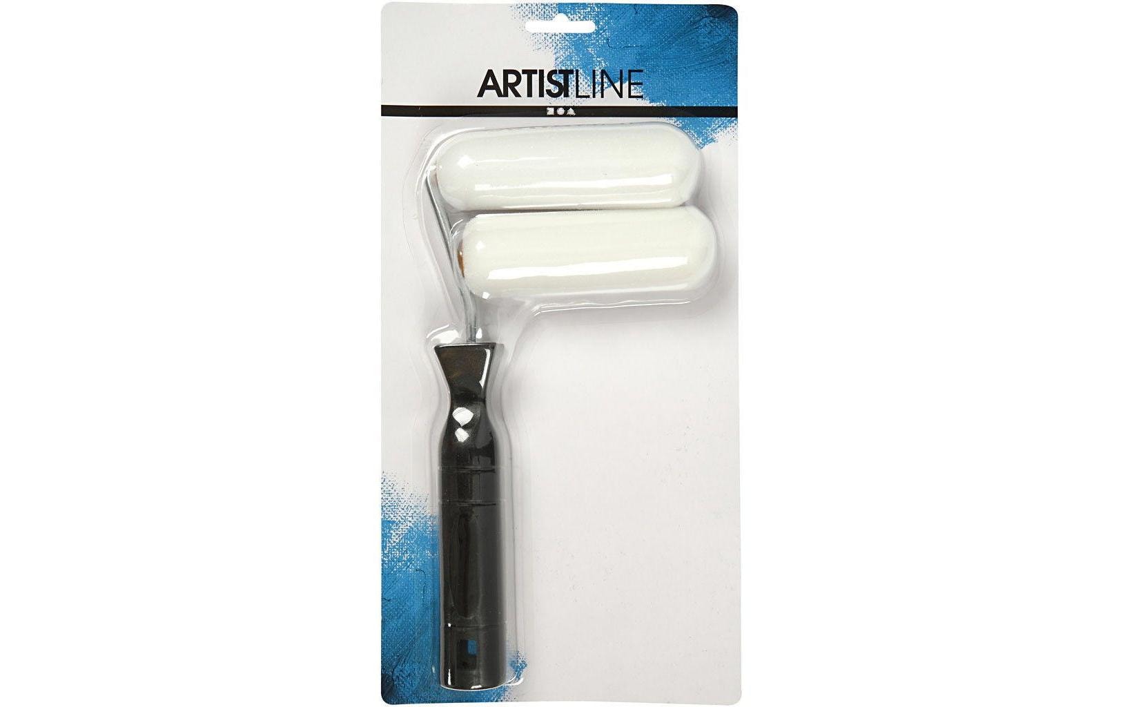 Creativ Company Farbroller – Schaumstoff, Breite 100 mm, Schwarz, Silber, Weiss, 1 Stück