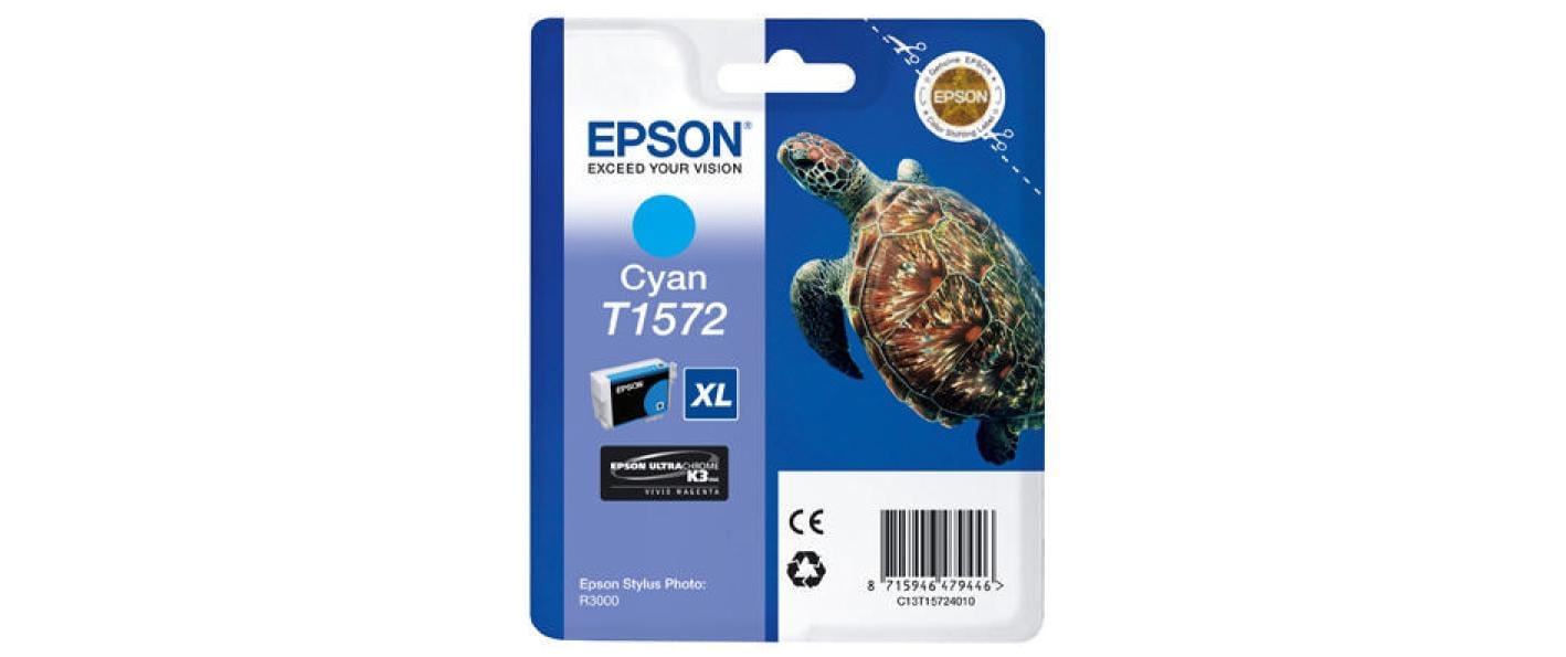 Epson Tintenpatrone T1572, cyan, 25,9 ml – für Tintenstrahldrucker und Multifunktionsgeräte