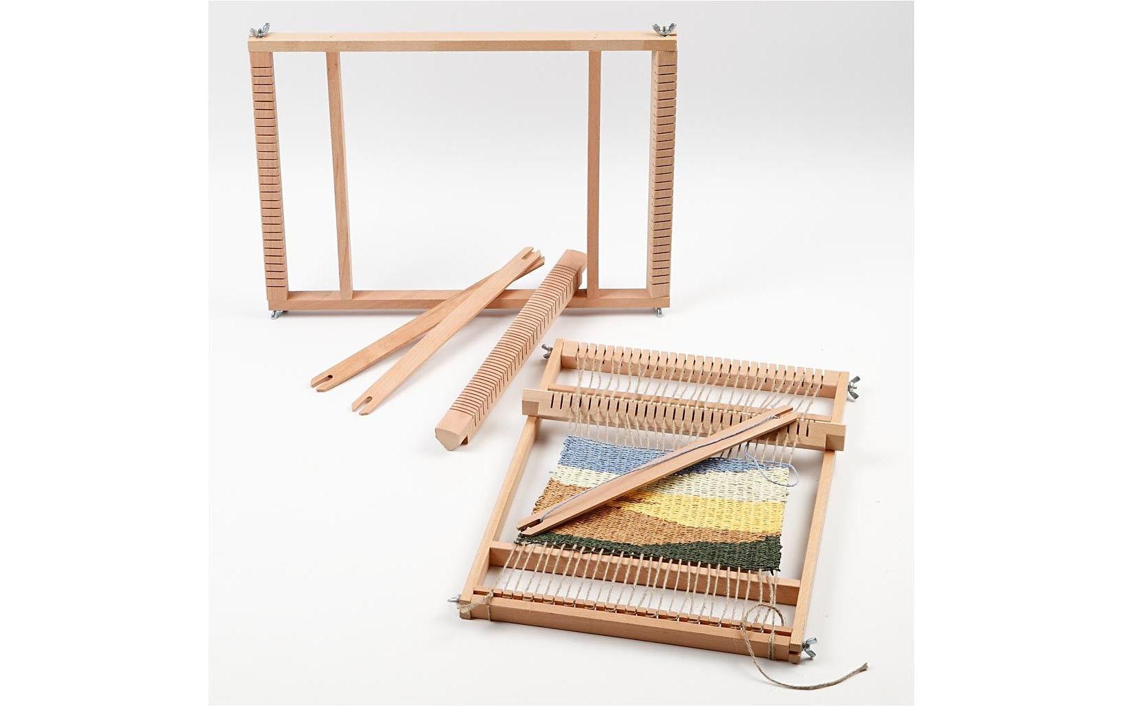 Creativ Company Webrahmen 28 × 39 cm – Holz, Hellbraun, inkl. Webschiffchen