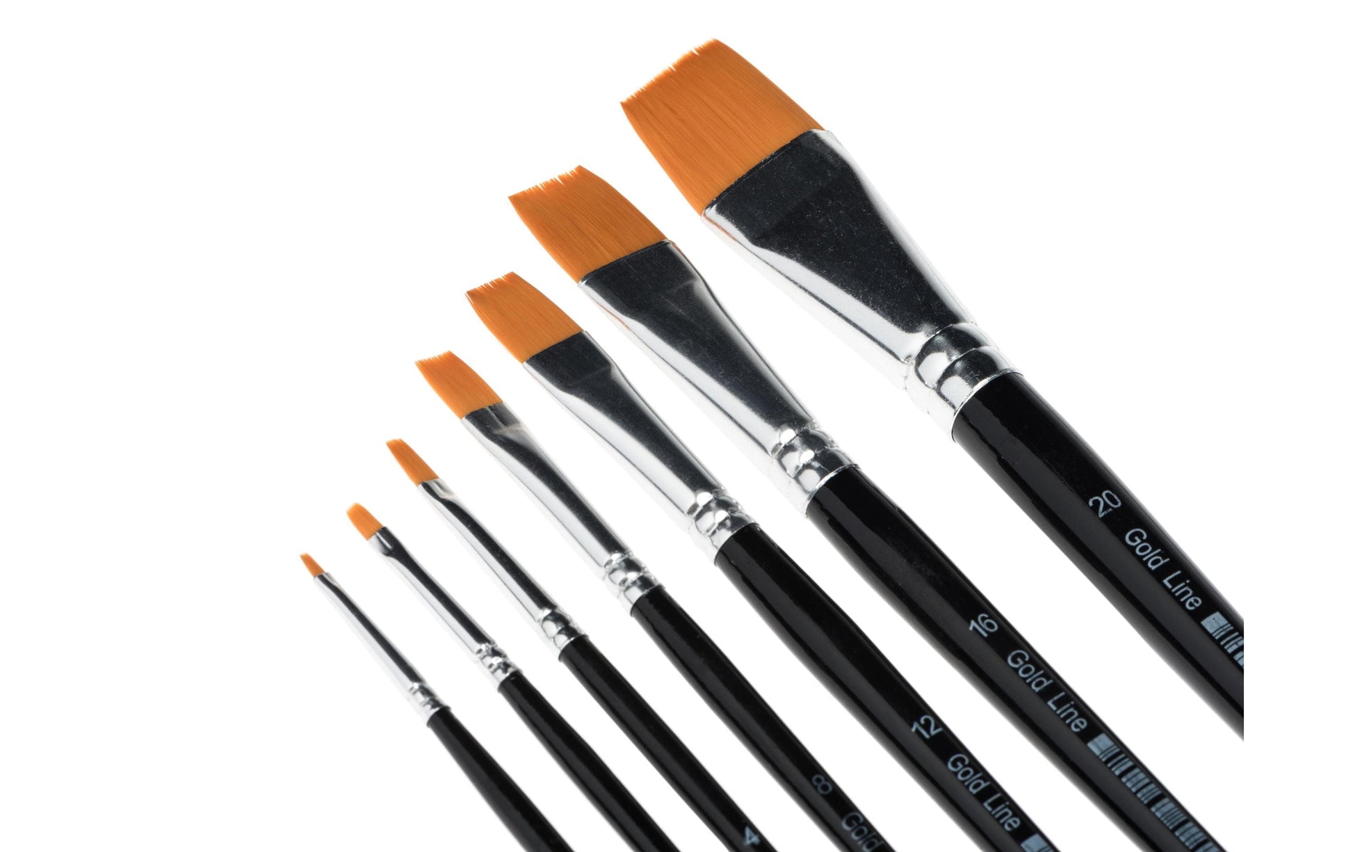 Creativ Company Pinsel-Set – Flachpinsel, Nylon, Grössen 0/2/4/8/12/16/20, 84 Stück