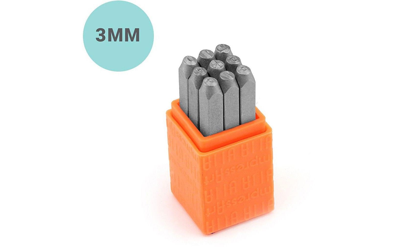 Impressart Stempel-Set – Zahlen 1–9 Helvetica – 9 Stempel, Textplatte 3 mm