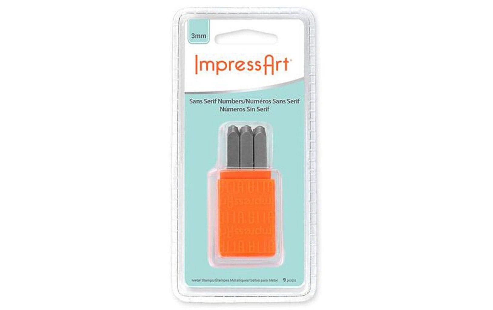Impressart Stempel-Set – Zahlen 1–9 Helvetica – 9 Stempel, Textplatte 3 mm