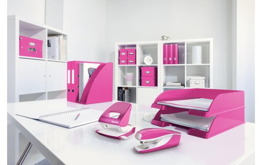 Leitz NeXXt 5528 – Hefter, 10 Blatt, für Nr. 10, Klammernentferner, Tackerfunktion, Einlegetiefe 35 mm, pink